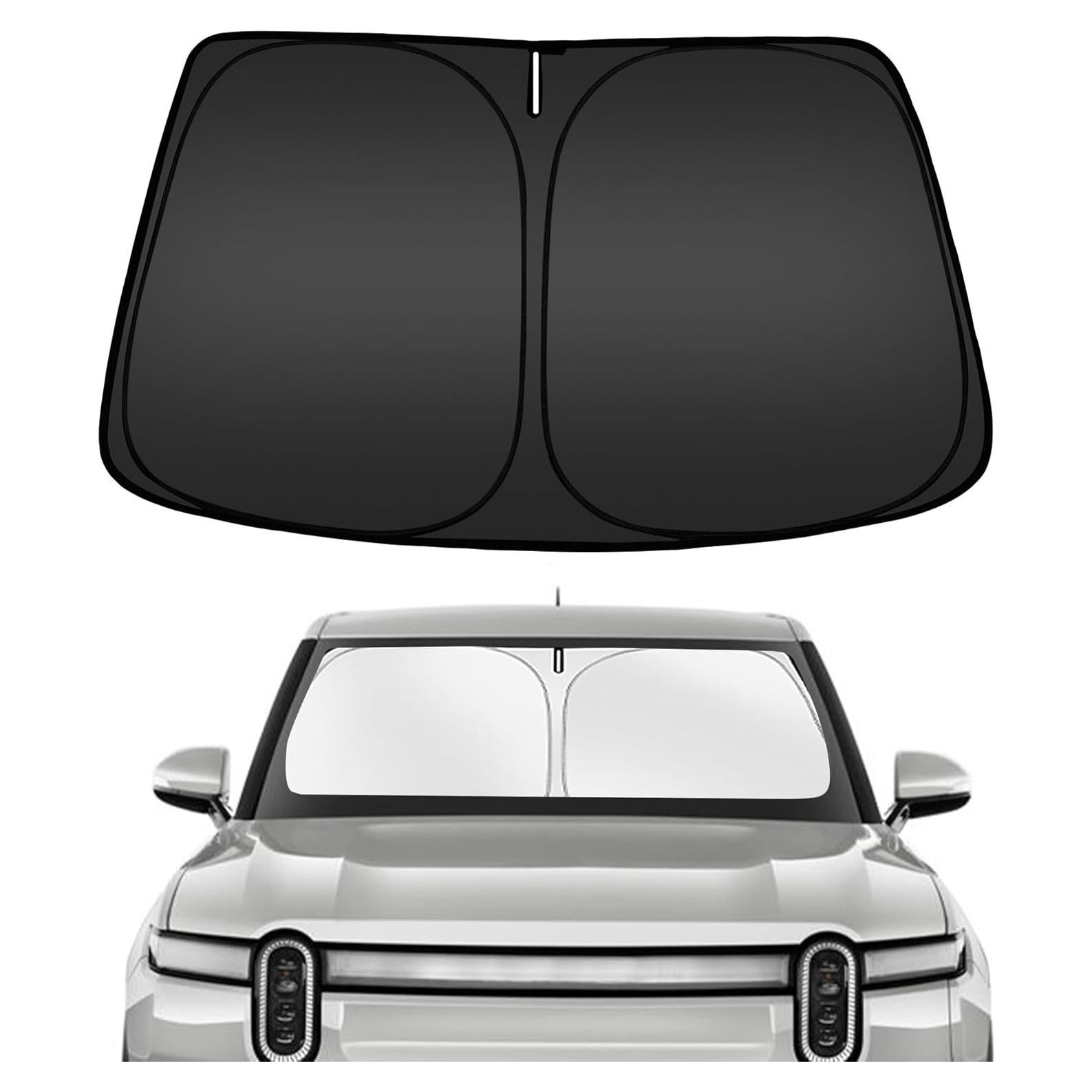 ARISMOTOR Windshield Sun Shade for Rivian R1T 2022-2025, Custom Fit Foldable Front Window Sunshade Sun Visor Protector, Block UV Rays Keep Your Car Cooler