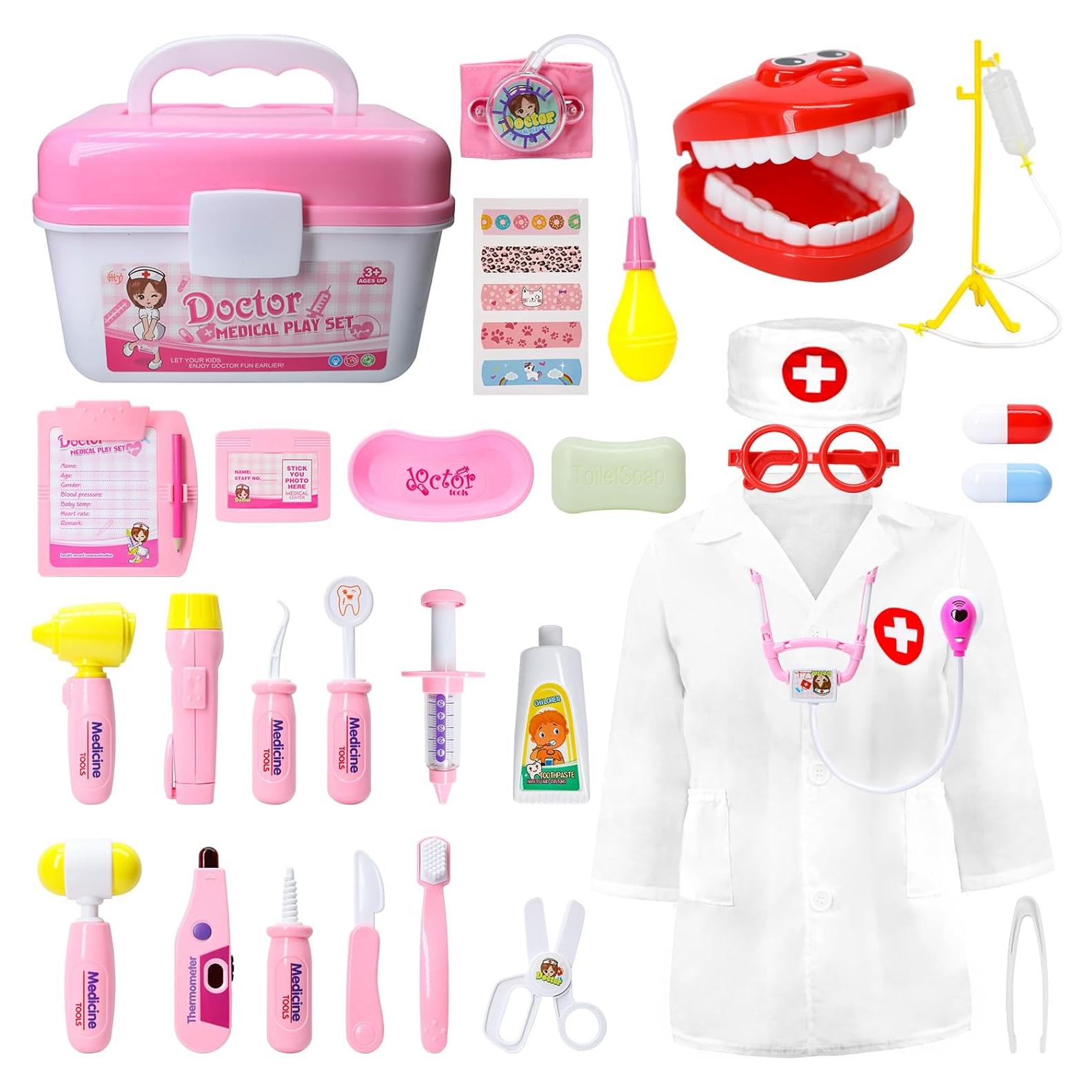 Kit de Doctor para Niños LOYO 35 Piezas Rosa - Juego de Rol