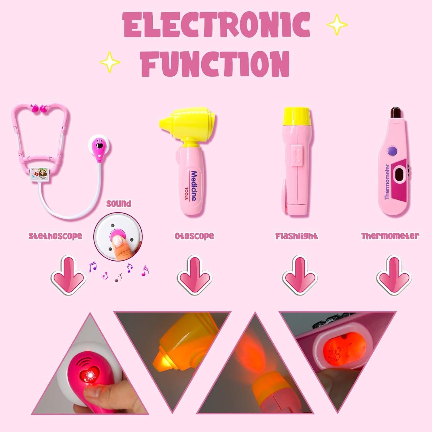 Kit de Doctor para Niños LOYO 35 Piezas Rosa - Juego de Rol