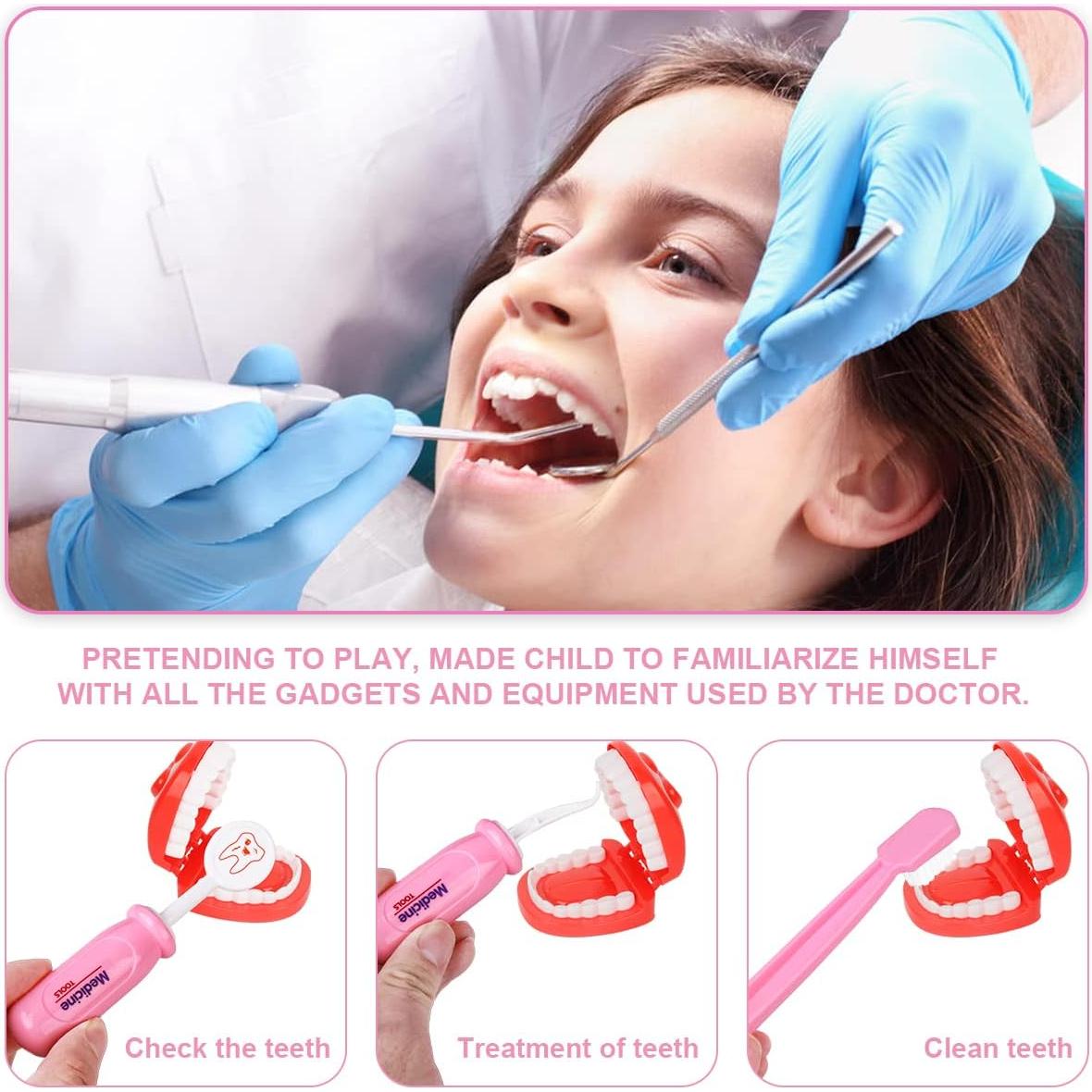 Kit de Doctor para Niños LOYO 35 Piezas Rosa - Juego de Rol