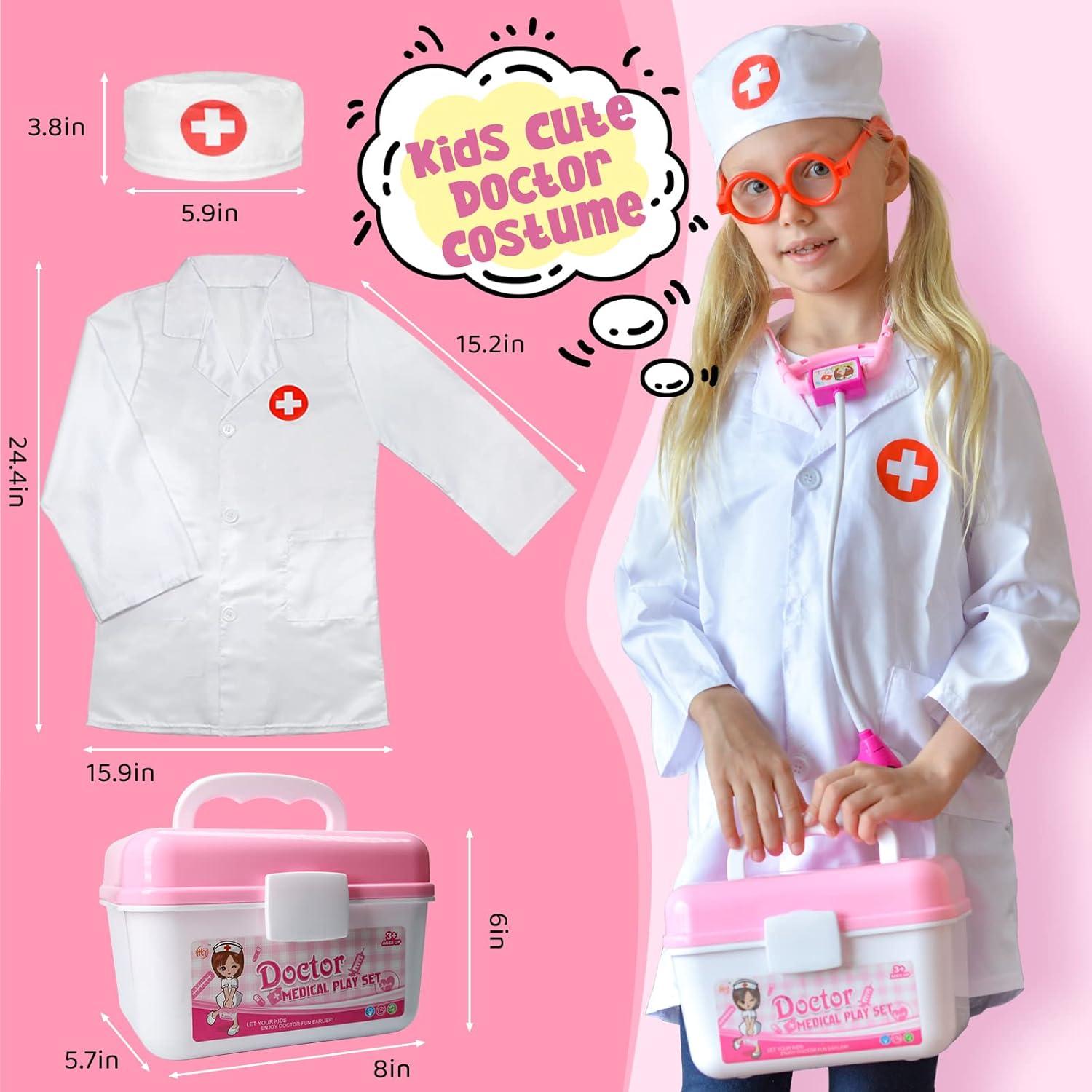 Kit de Doctor para Niños LOYO 35 Piezas Rosa - Juego de Rol