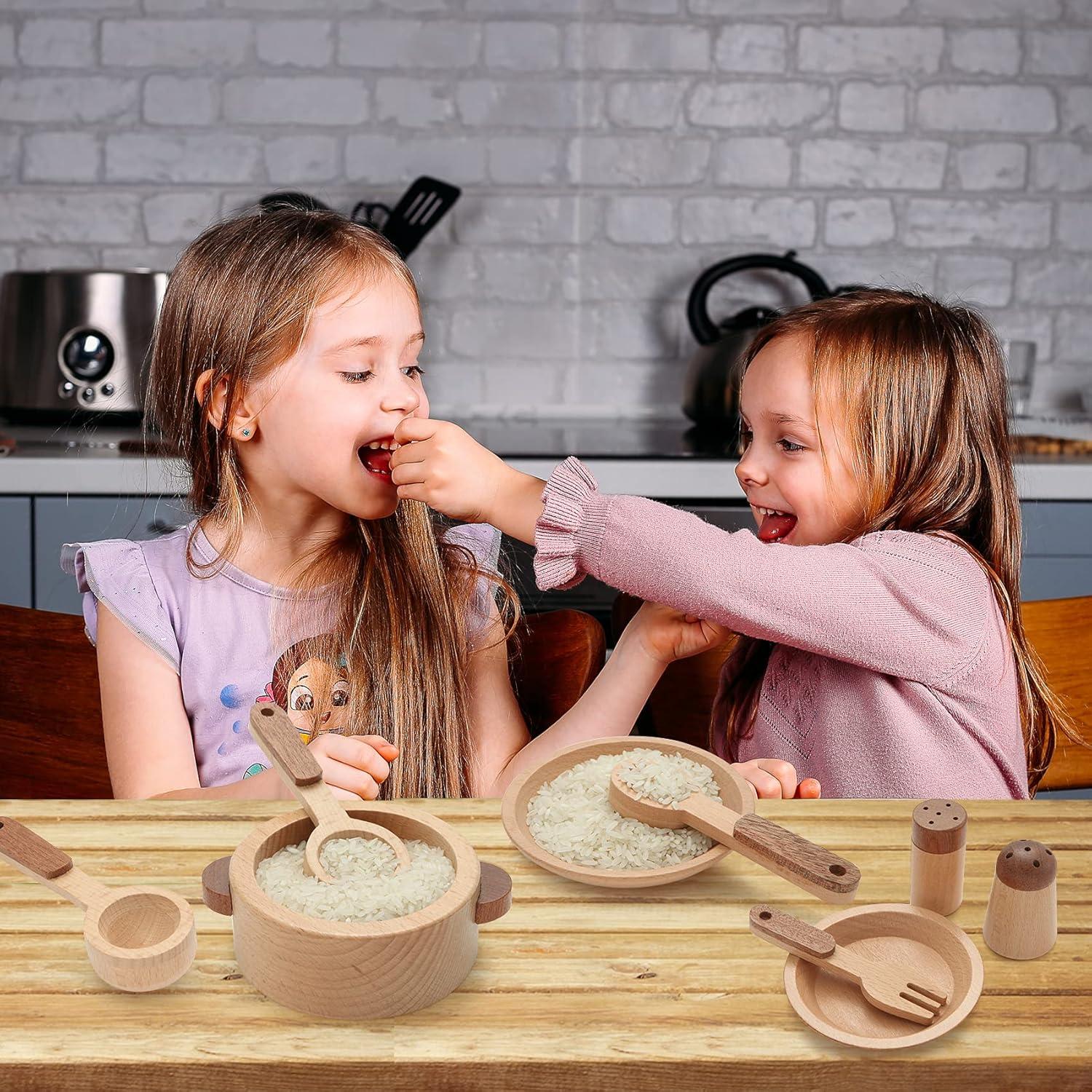 Juego de Cocina de Madera WHOHOLL 14 Piezas Montessori