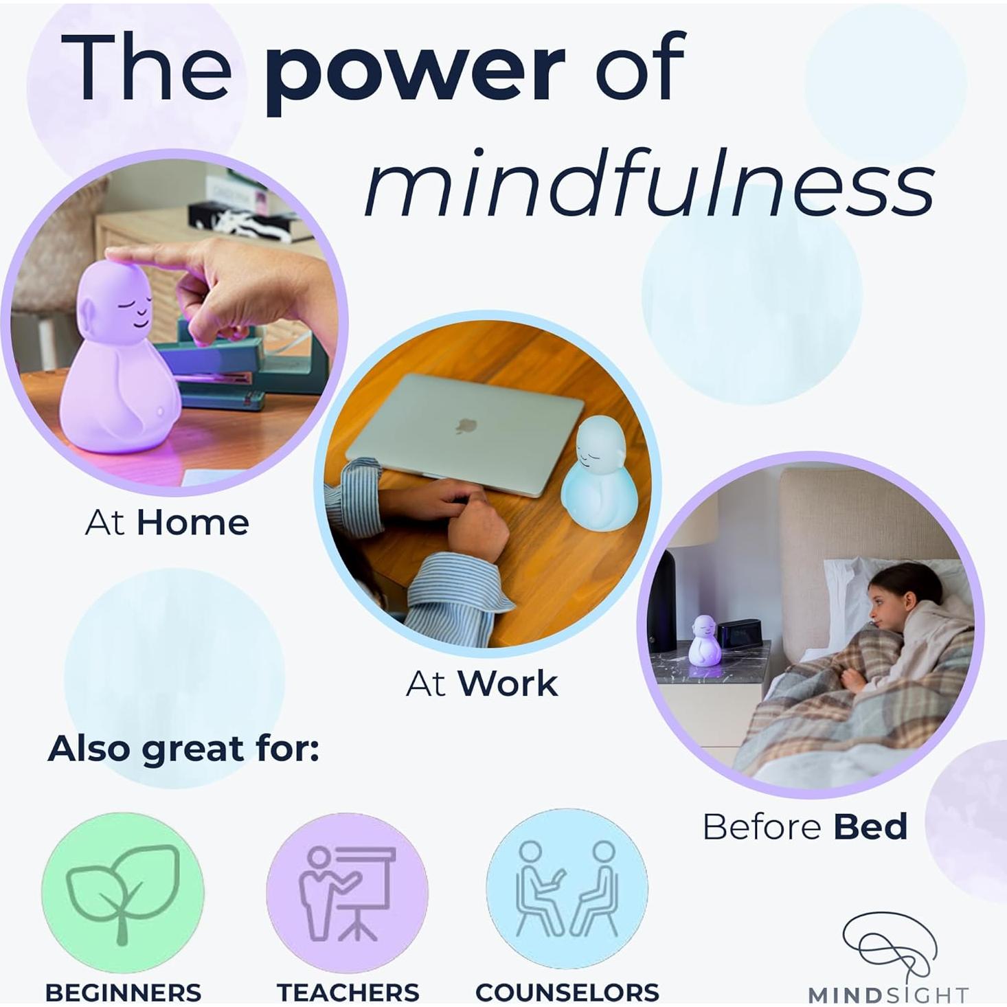 Mindsight Buda Respirante Meditación Guiada 8,89x10,16 cm