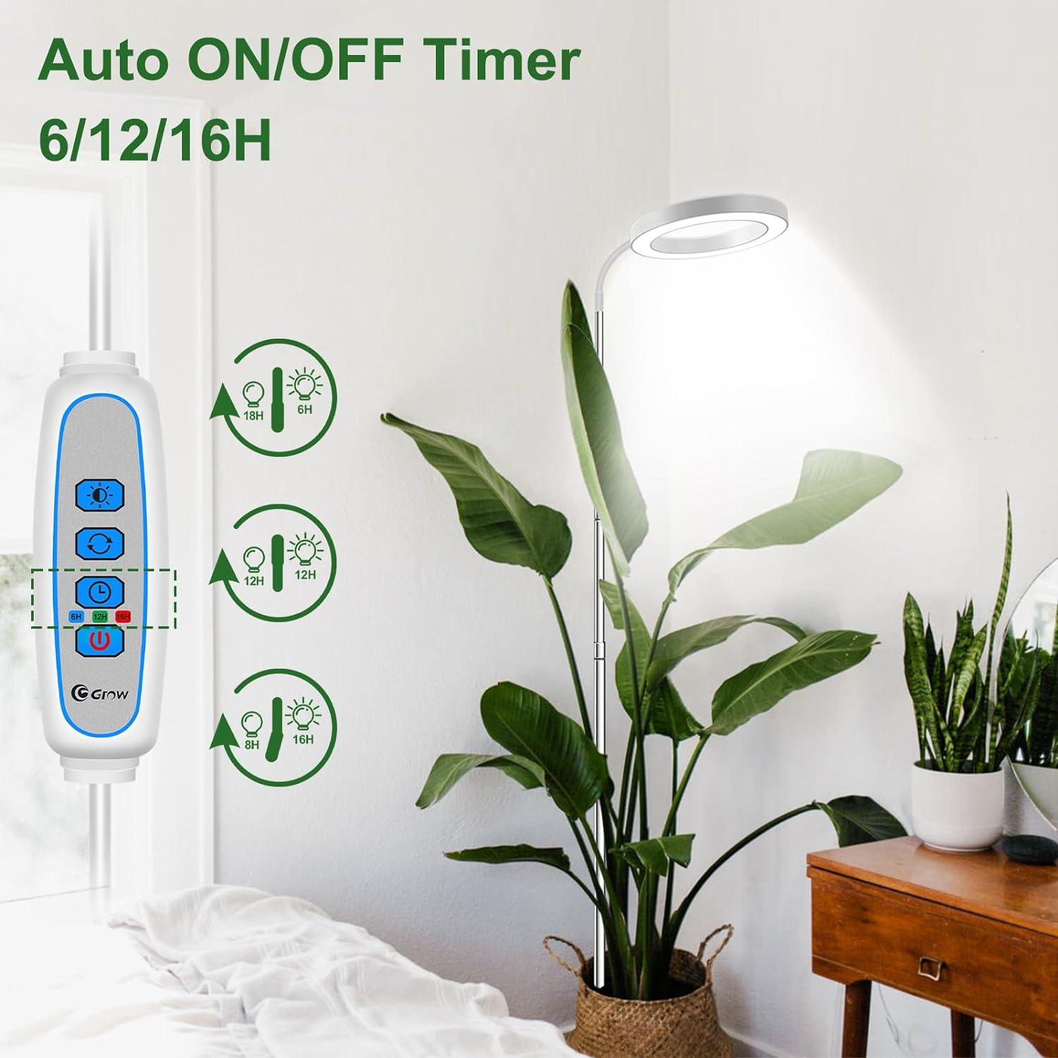 Luz de Crecimiento Wolezek 80 LEDs Espectro Completo 165 cm