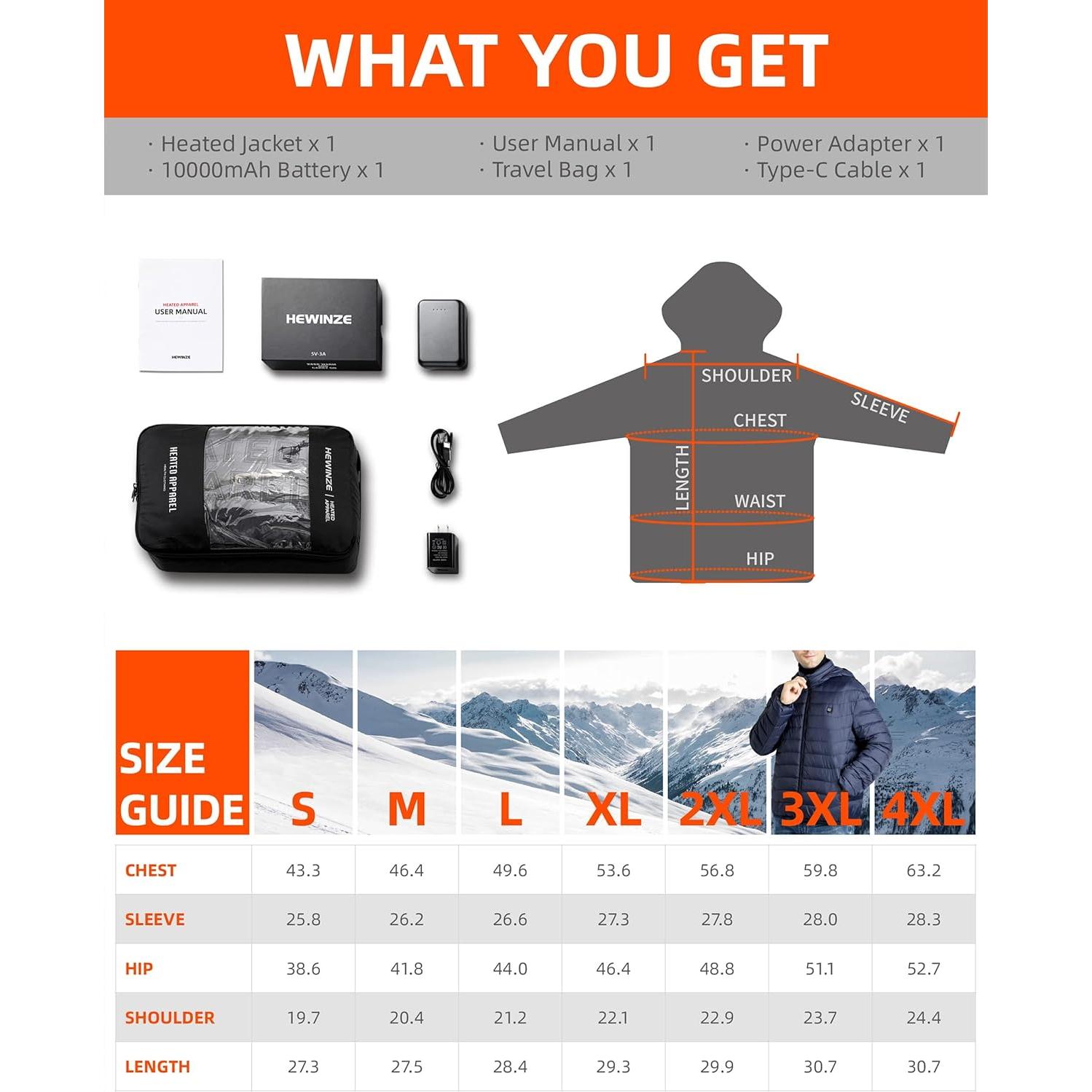 Chaqueta Acolchada Calentada HEWINZE para Hombre - XX-Large