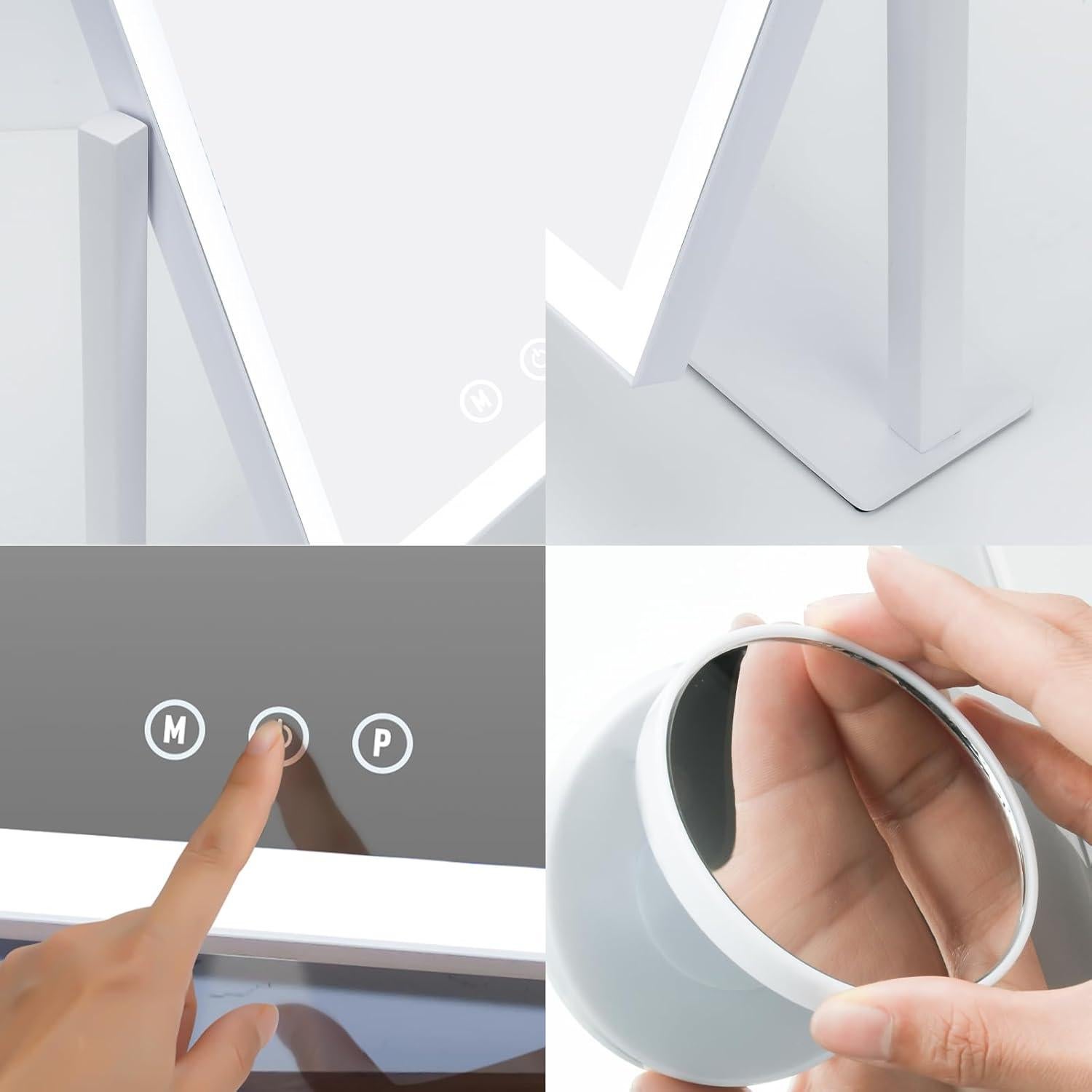 Espejo de Maquillaje Iluminado Vikert 38.6x33 cm 5X Magnificación