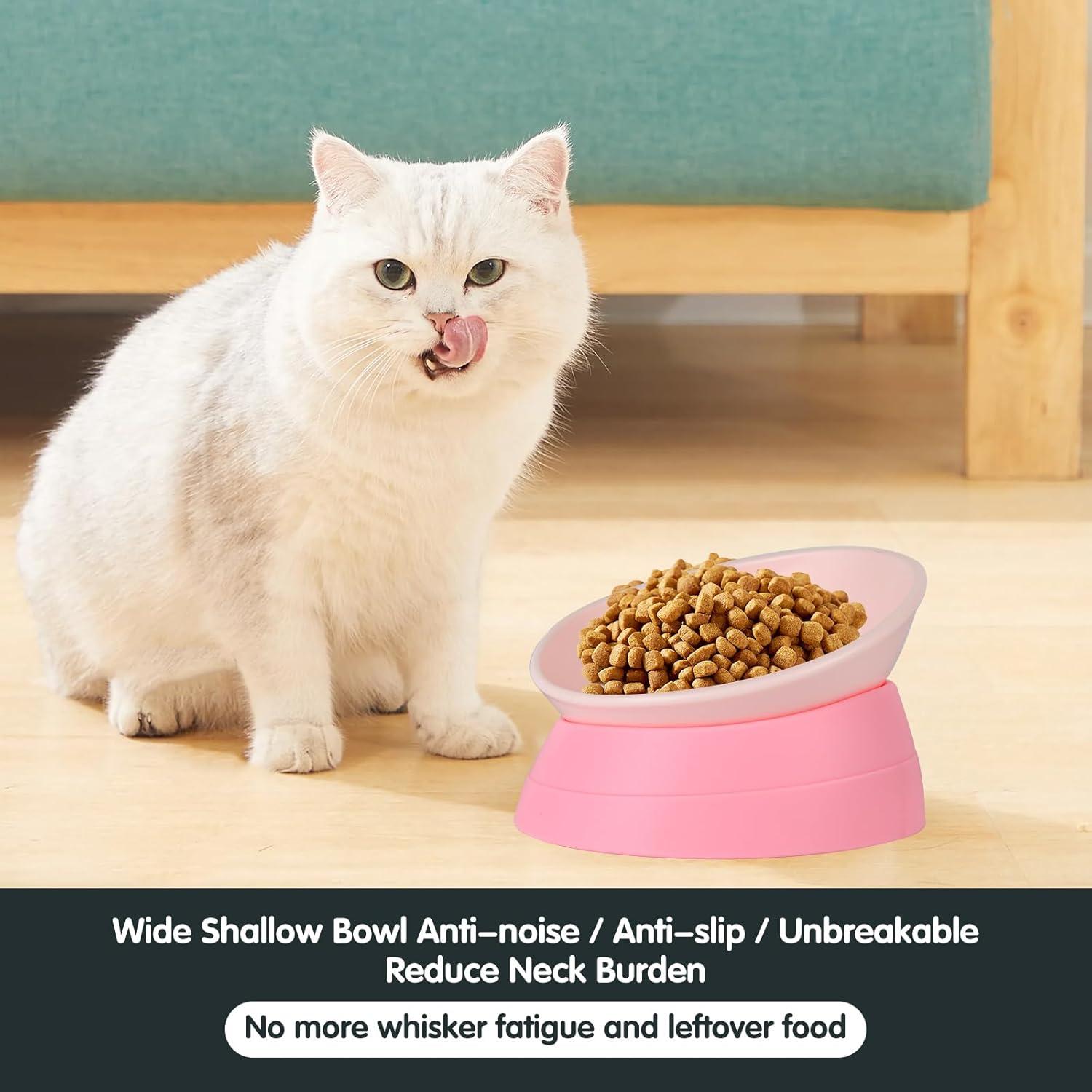 Tazón Antideslizante JWPC Rosa 3.5 Tazas para Perros y Gatos