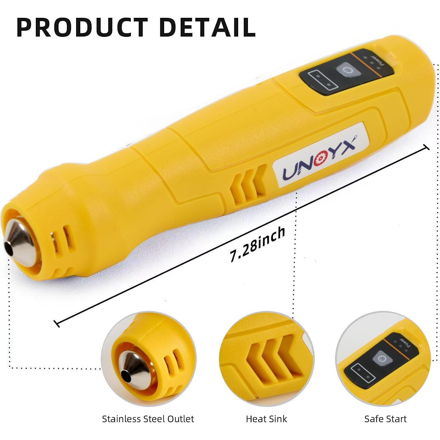 Pistola de Calor Inalámbrica UNOYX U2041-C 600°F Amarillo