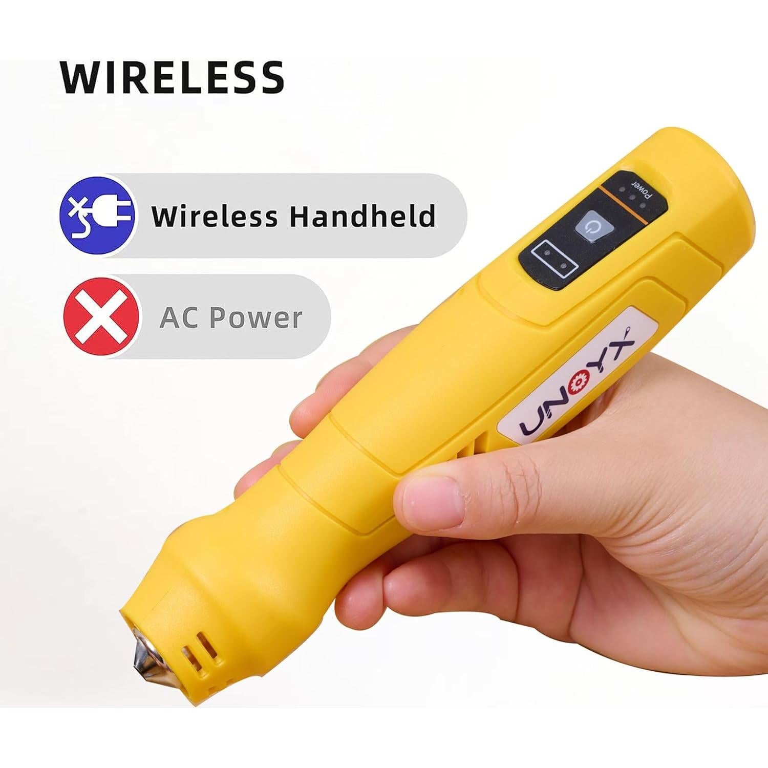 Pistola de Calor Inalámbrica UNOYX U2041-C 600°F Amarillo