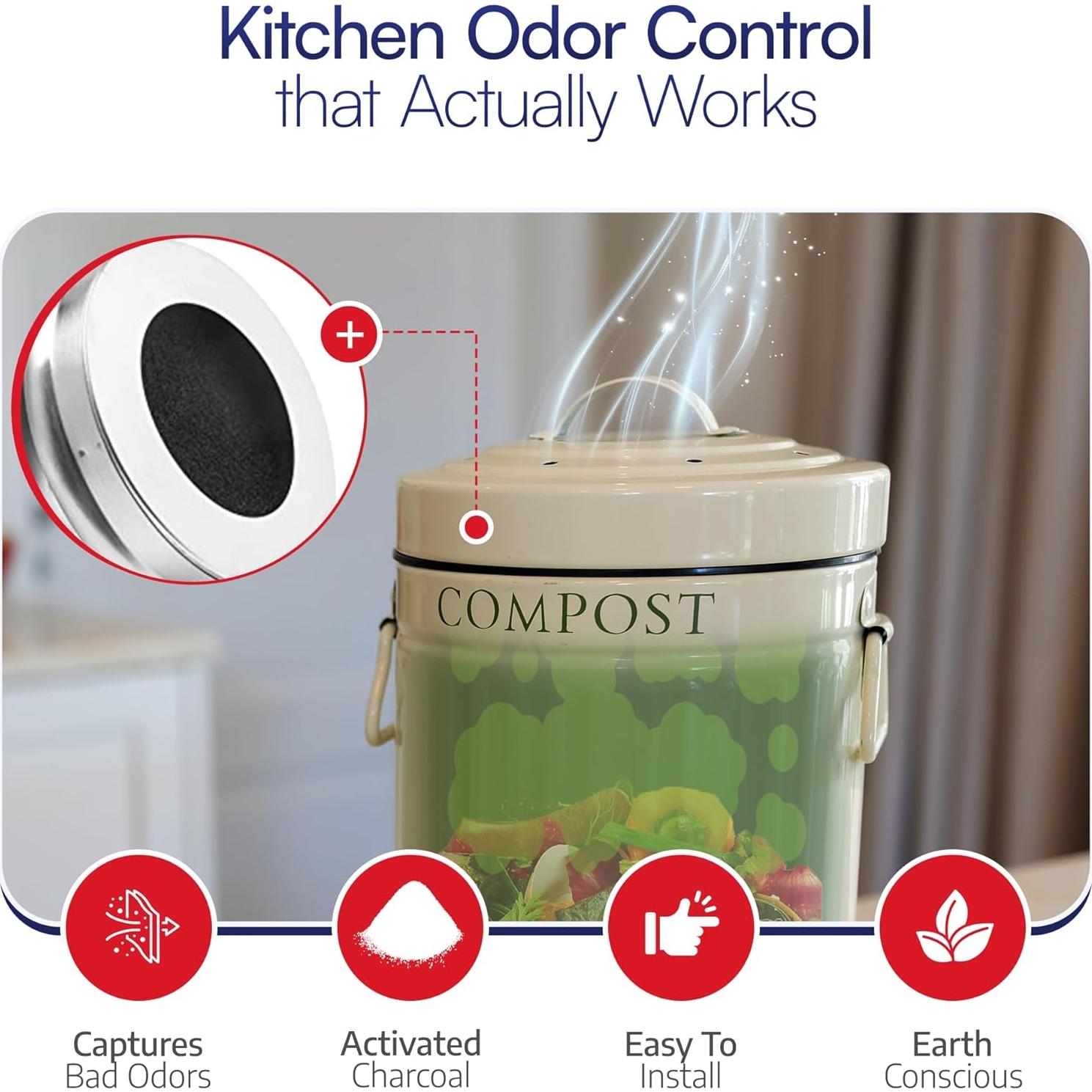 Filtros de Carbón Activado BioStrike para Cubos de Compost 14 cm - 2 Unidades