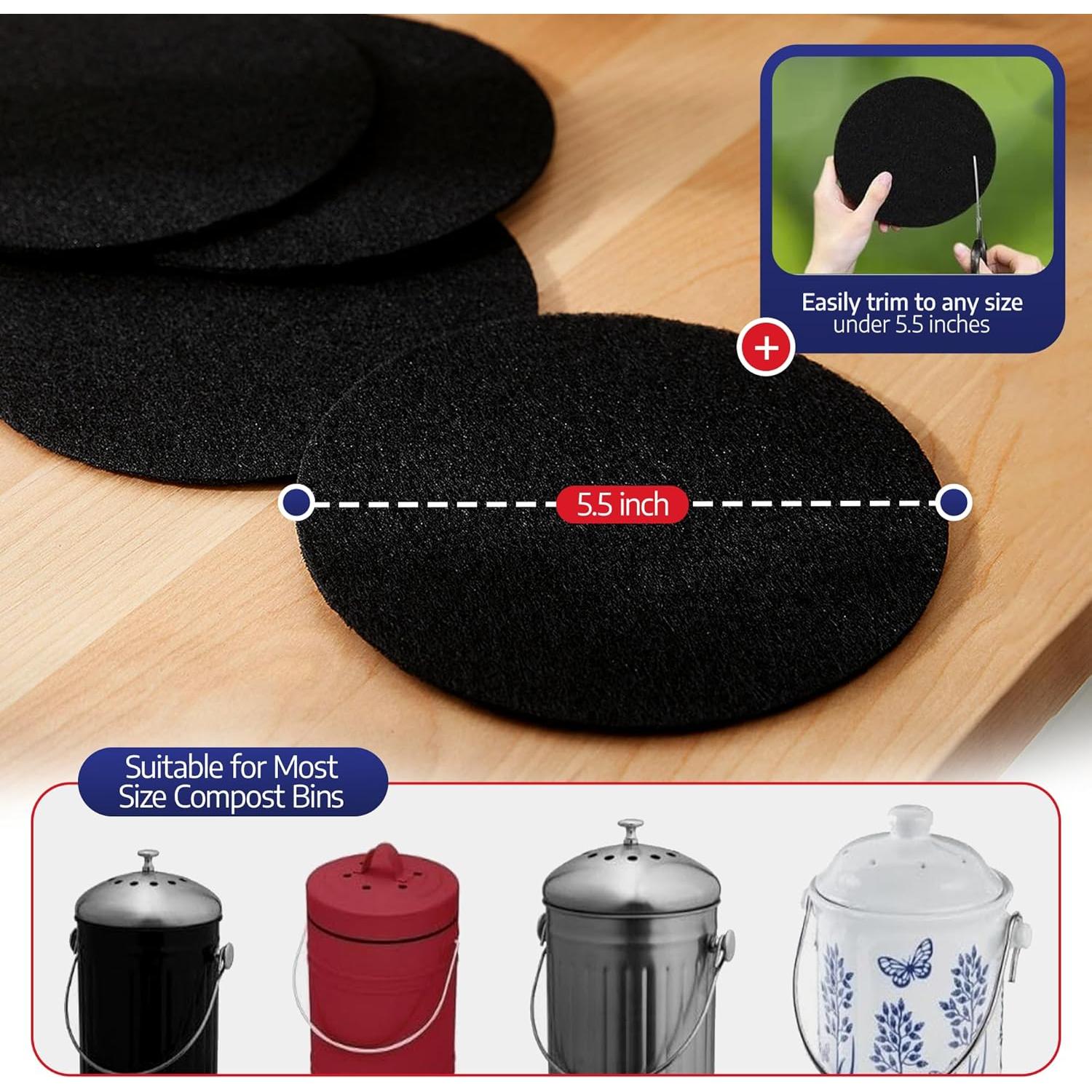 Filtros de Carbón Activado BioStrike para Cubos de Compost 14 cm - 2 Unidades