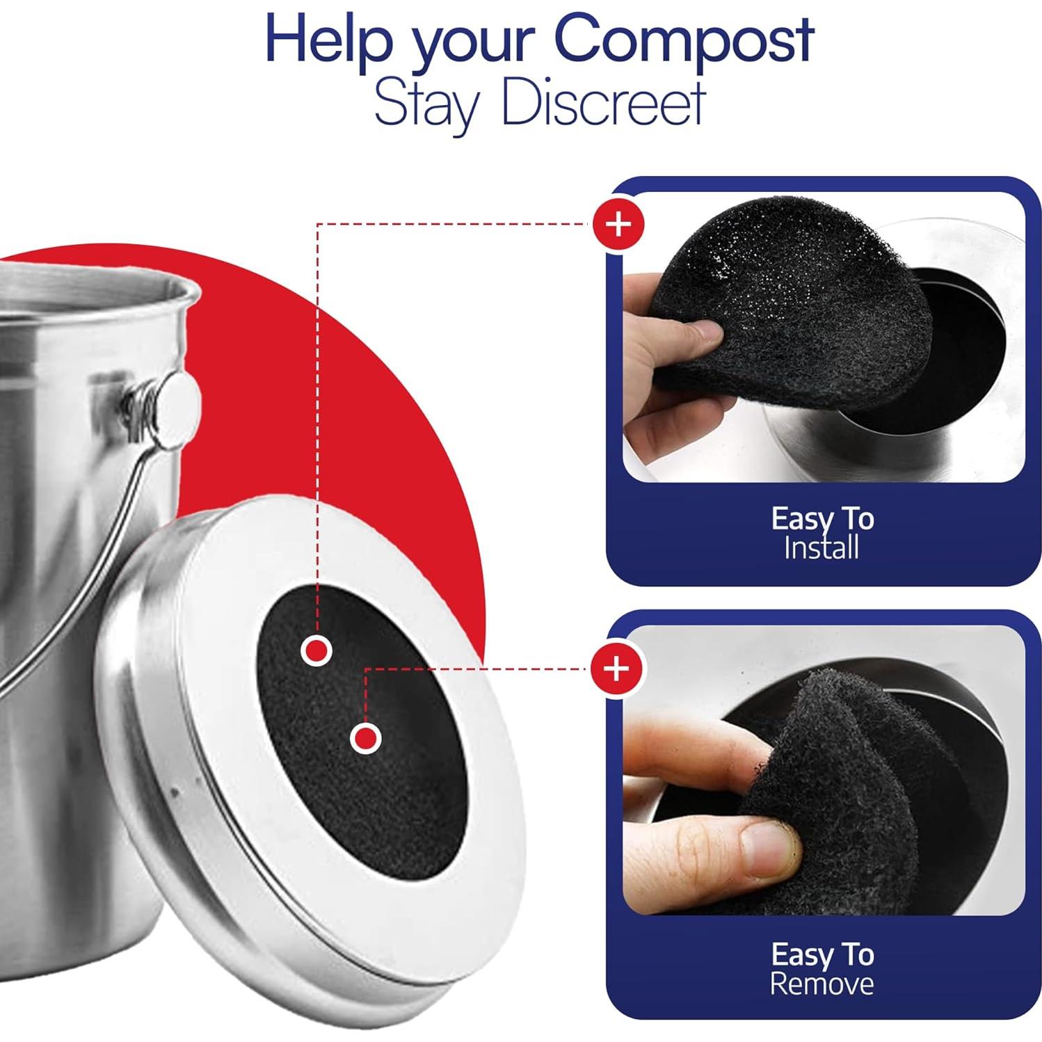 Filtros de Carbón Activado BioStrike para Cubos de Compost 14 cm - 2 Unidades