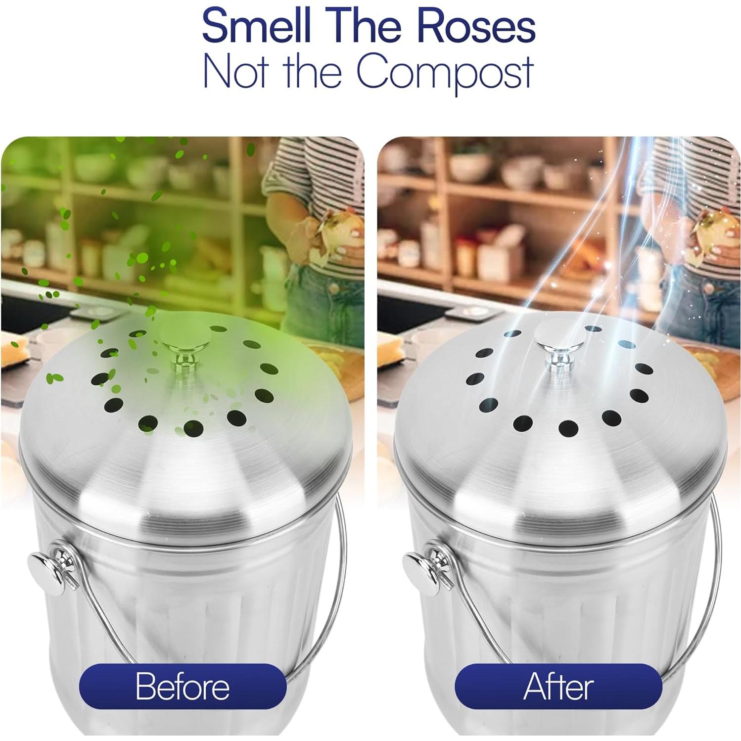 Filtros de Carbón Activado BioStrike para Cubos de Compost 14 cm - 2 Unidades