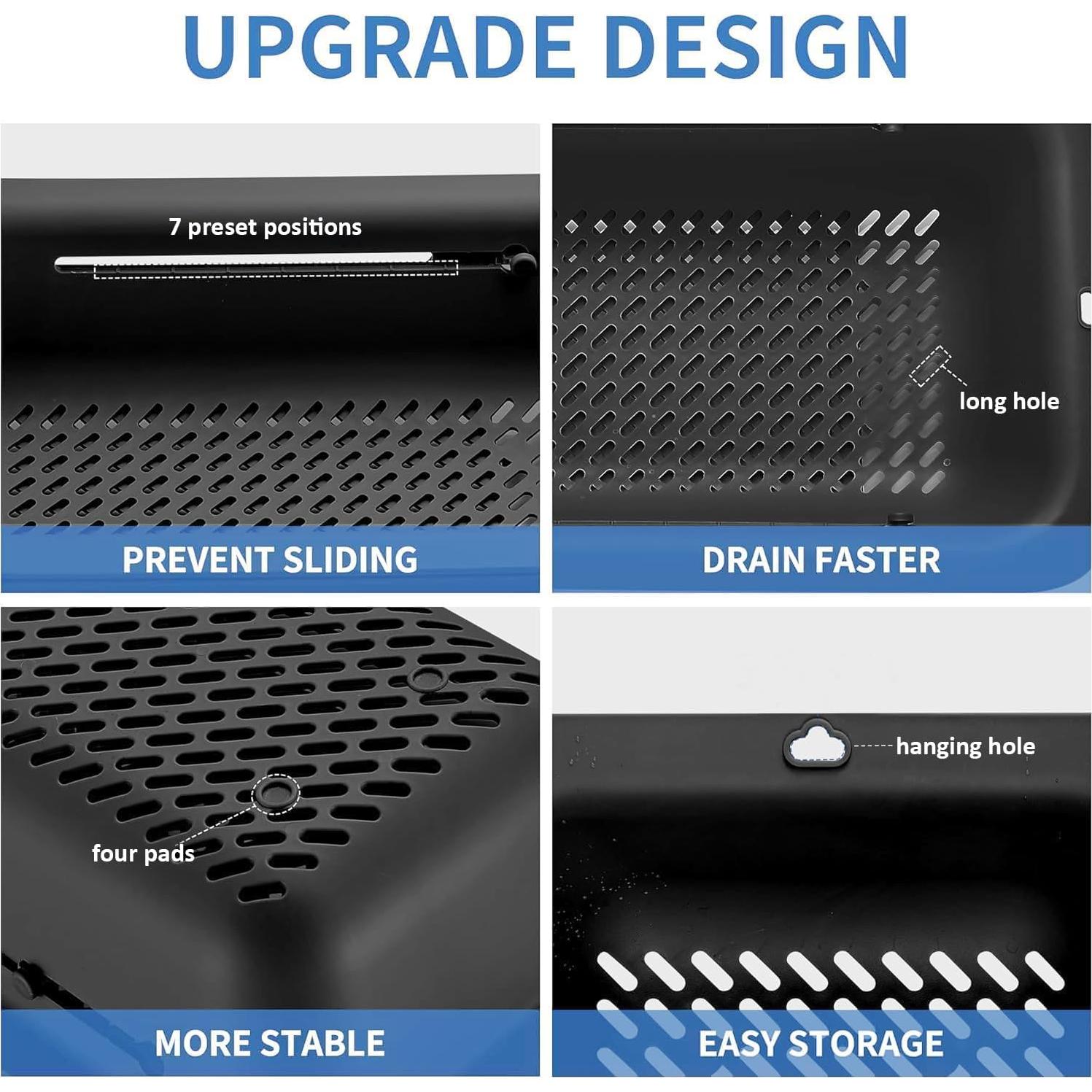 Colador Plegable LASSHSWA de Plástico y Acero Inoxidable