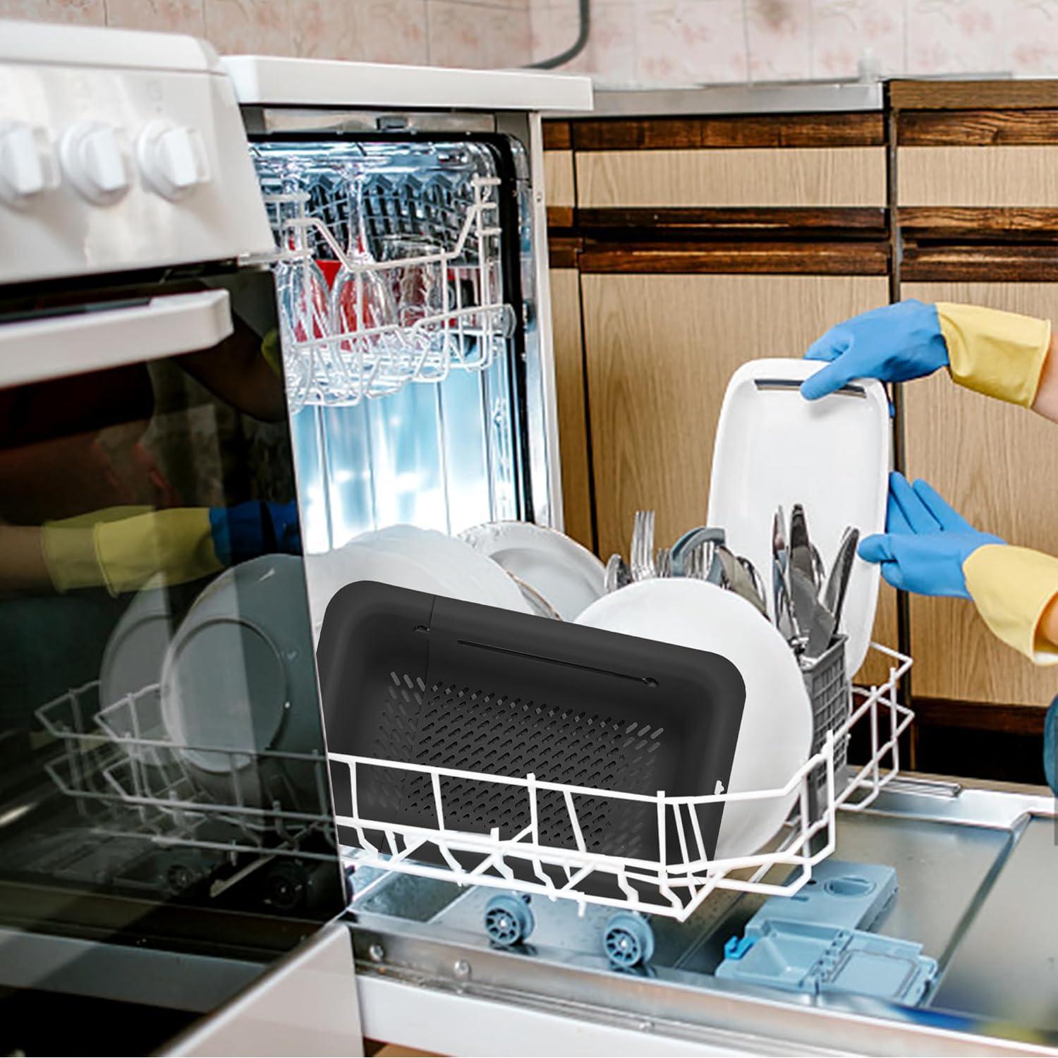 Colador Plegable LASSHSWA de Plástico y Acero Inoxidable