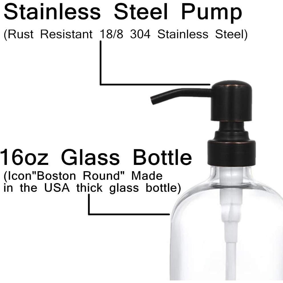 Dispensador de Jabón Líquido CHBJDAN 2 Botellas Vidrio 16 Oz