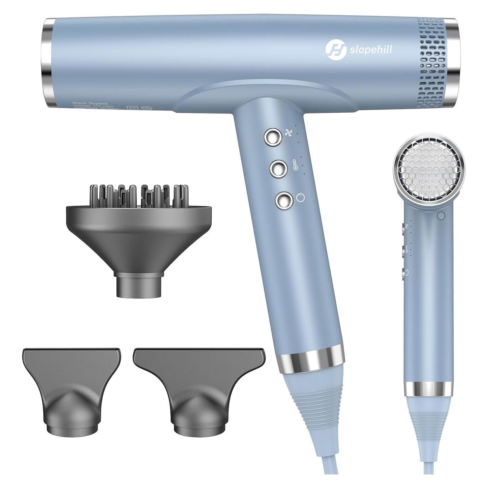 Secador de Pelo Slopehill 2000W Iónico Profesional Azul