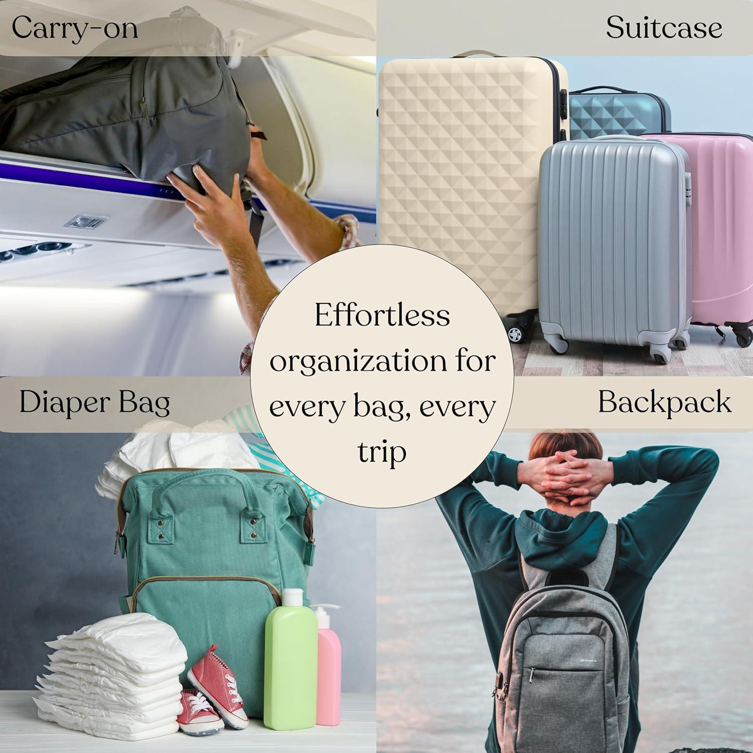 Set de 9 Cubos de Empaque Foxy Traveler - Organizador de Maletas Negro