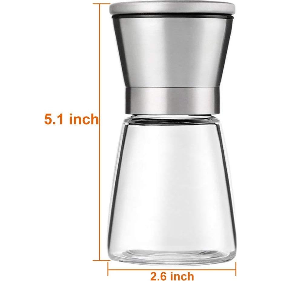 Juego de Molinillos de Sal y Pimienta Yugefom - Vidrio y Acero Inoxidable