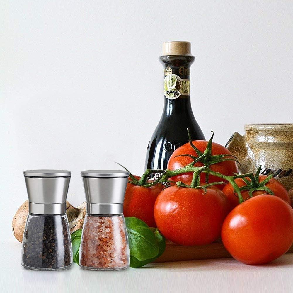 Juego de Molinillos de Sal y Pimienta Yugefom - Vidrio y Acero Inoxidable