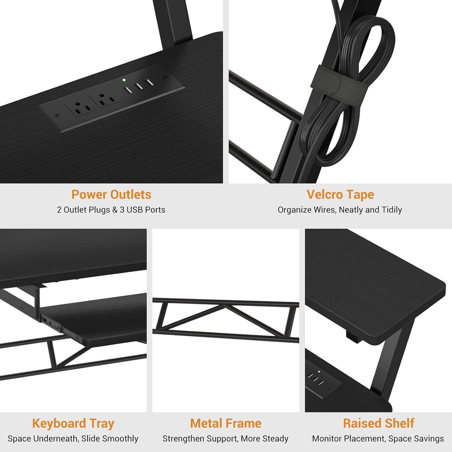 Escritorio de Estudio Armocity SD-B 47" Negro con USB