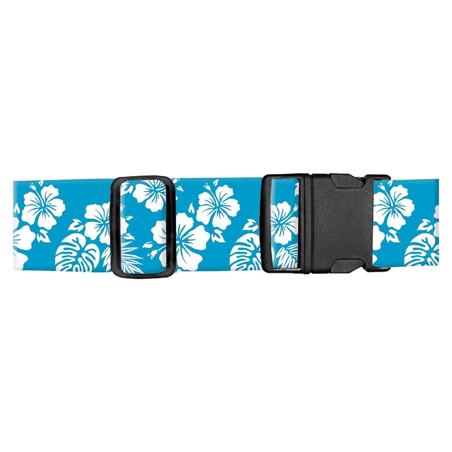 Correa de Equipaje Ajustable ASJHFDIR Lindo Flores Blancas y Azules