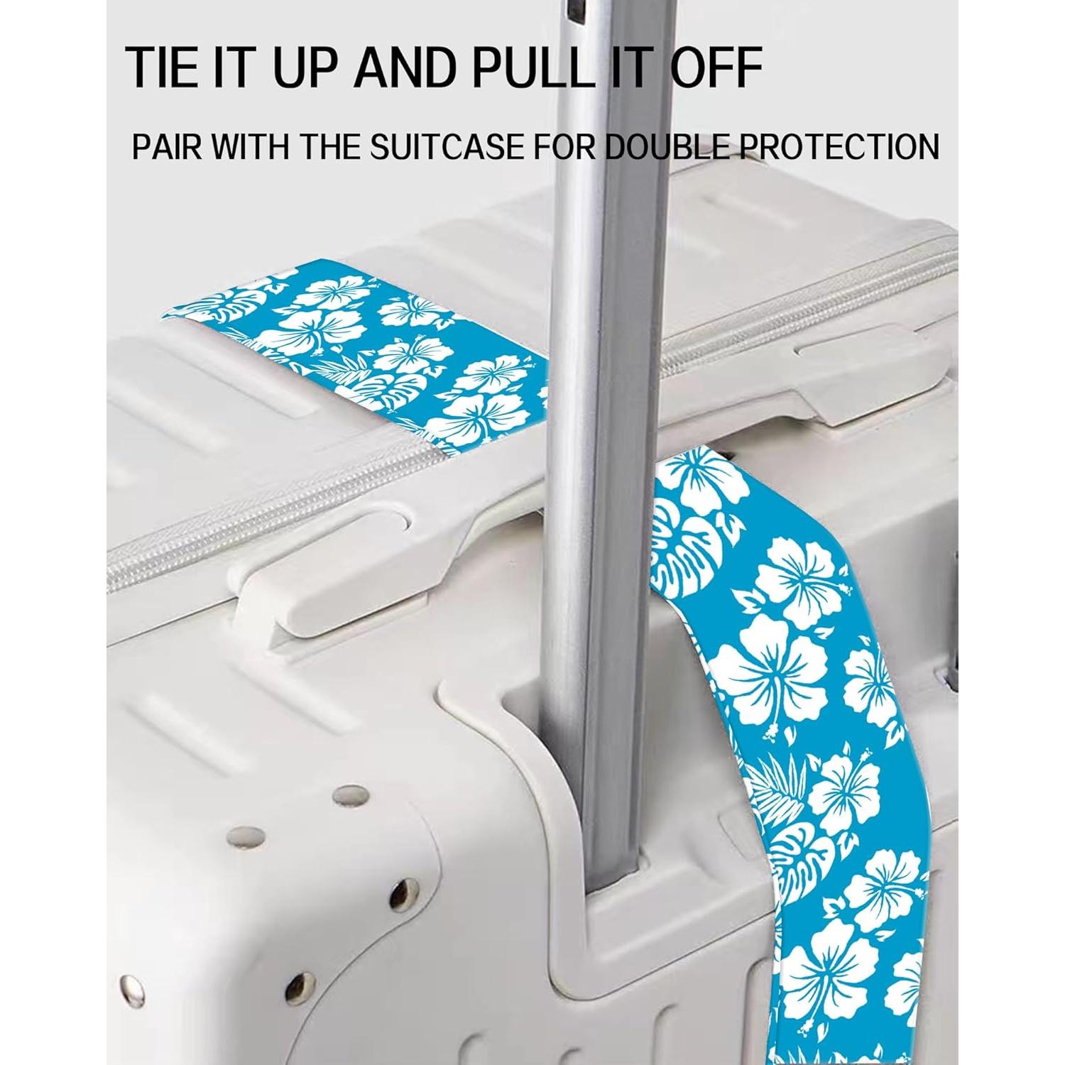 Correa de Equipaje Ajustable ASJHFDIR Lindo Flores Blancas y Azules