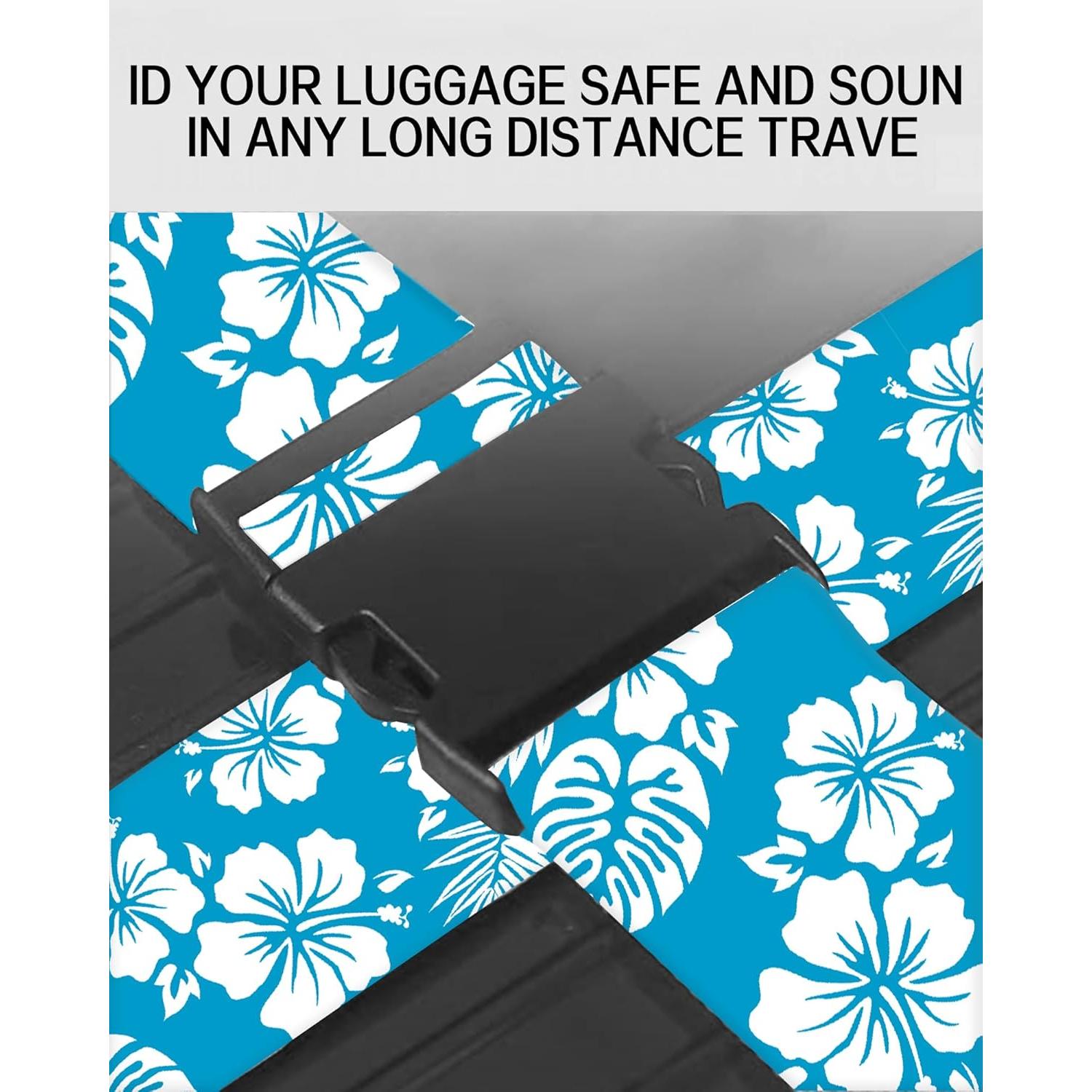 Correa de Equipaje Ajustable ASJHFDIR Lindo Flores Blancas y Azules