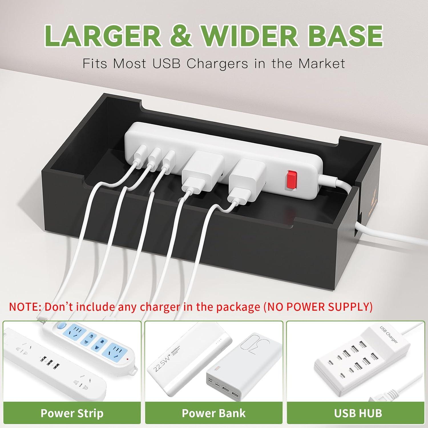 Estación de Carga Pezin & Hulin de Bambú Natural - Negro