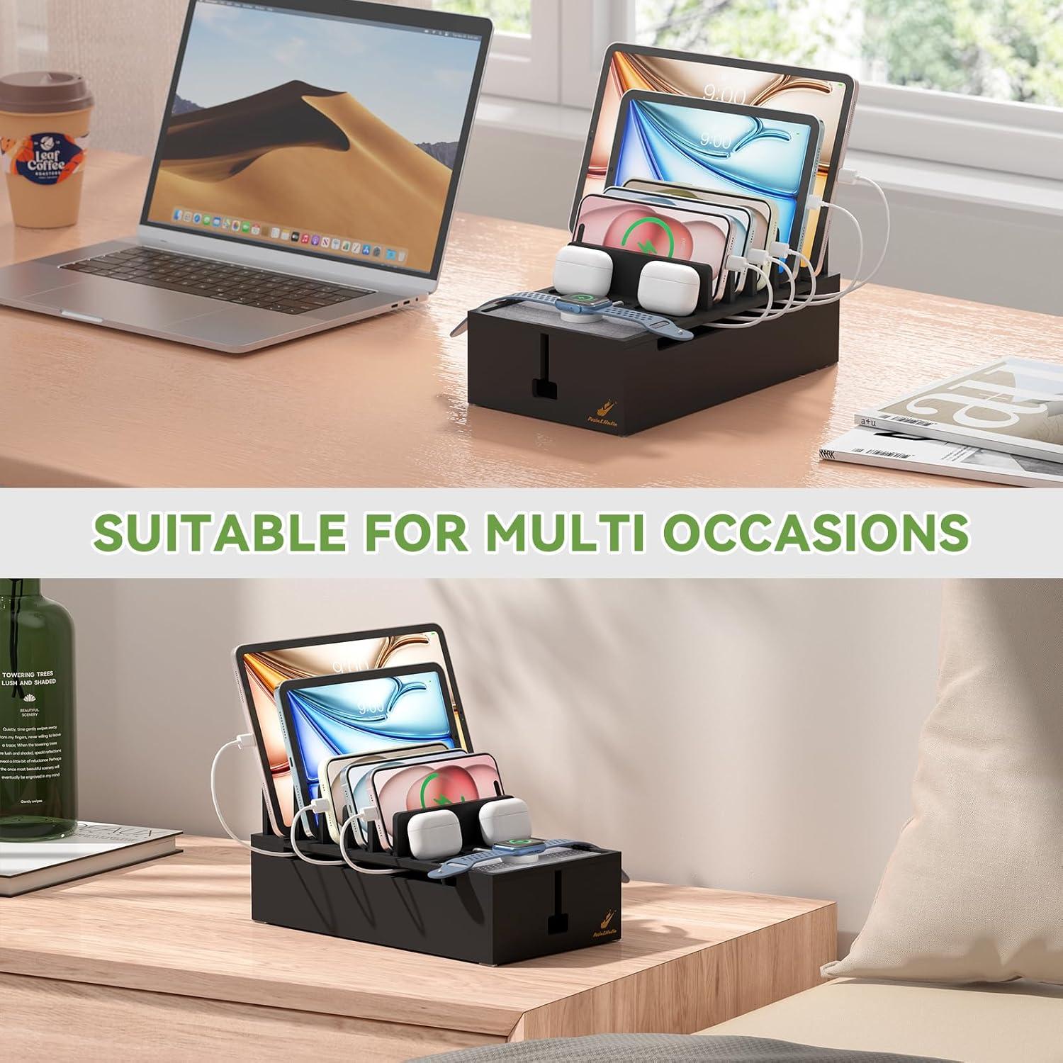 Estación de Carga Pezin & Hulin de Bambú Natural - Negro