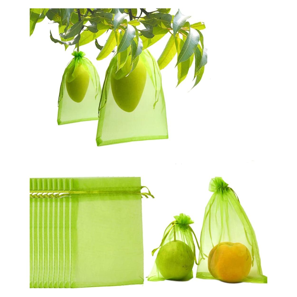 50 Bolsas de Malla Verde para Frutas Miuezuth 22.86x15.24 cm