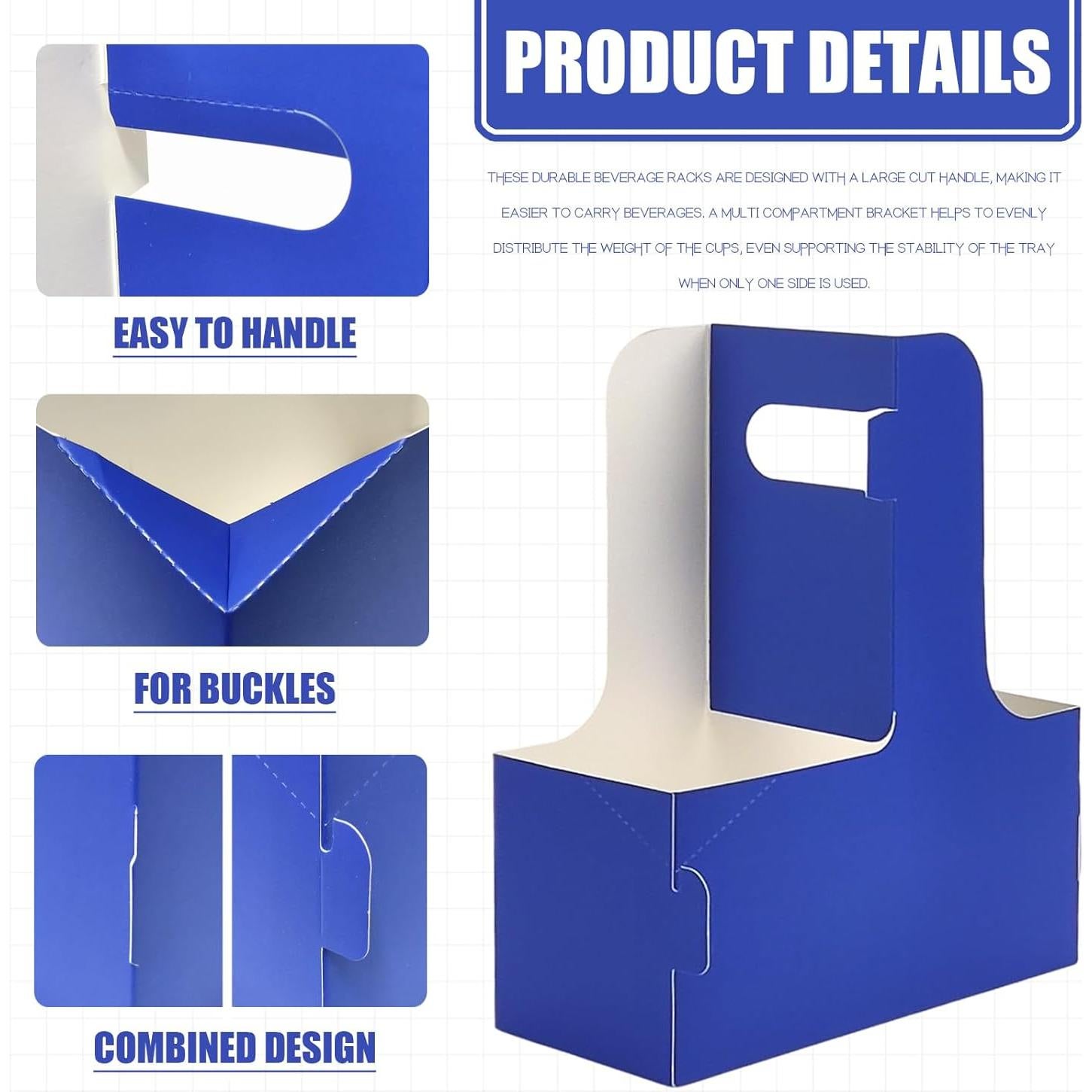 Portavasos desechable Xlong para 2 tazas con asa, 15 PCs