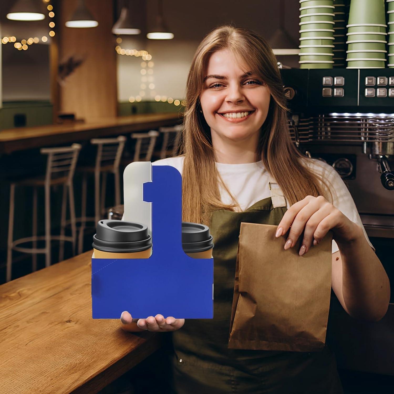 Portavasos desechable Xlong para 2 tazas con asa, 15 PCs