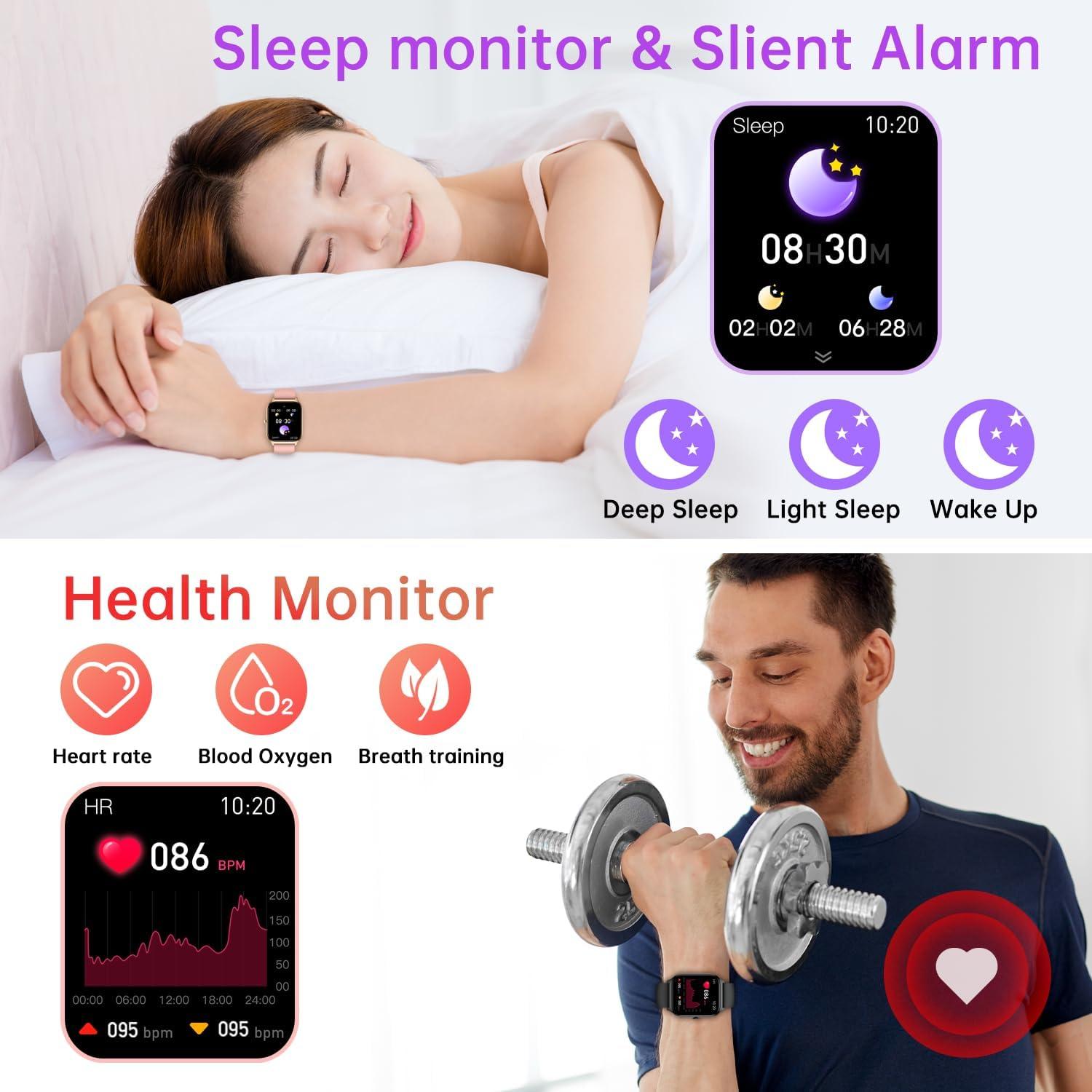 Reloj Inteligente Oro Rosa Fitness con Llamadas y Monitor