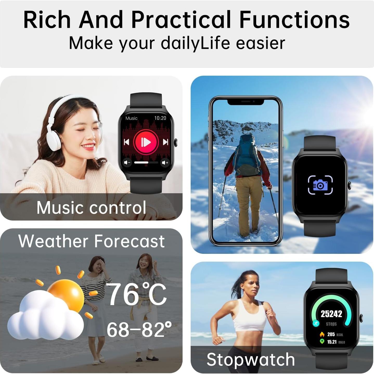 Reloj Inteligente Oro Rosa Fitness con Llamadas y Monitor