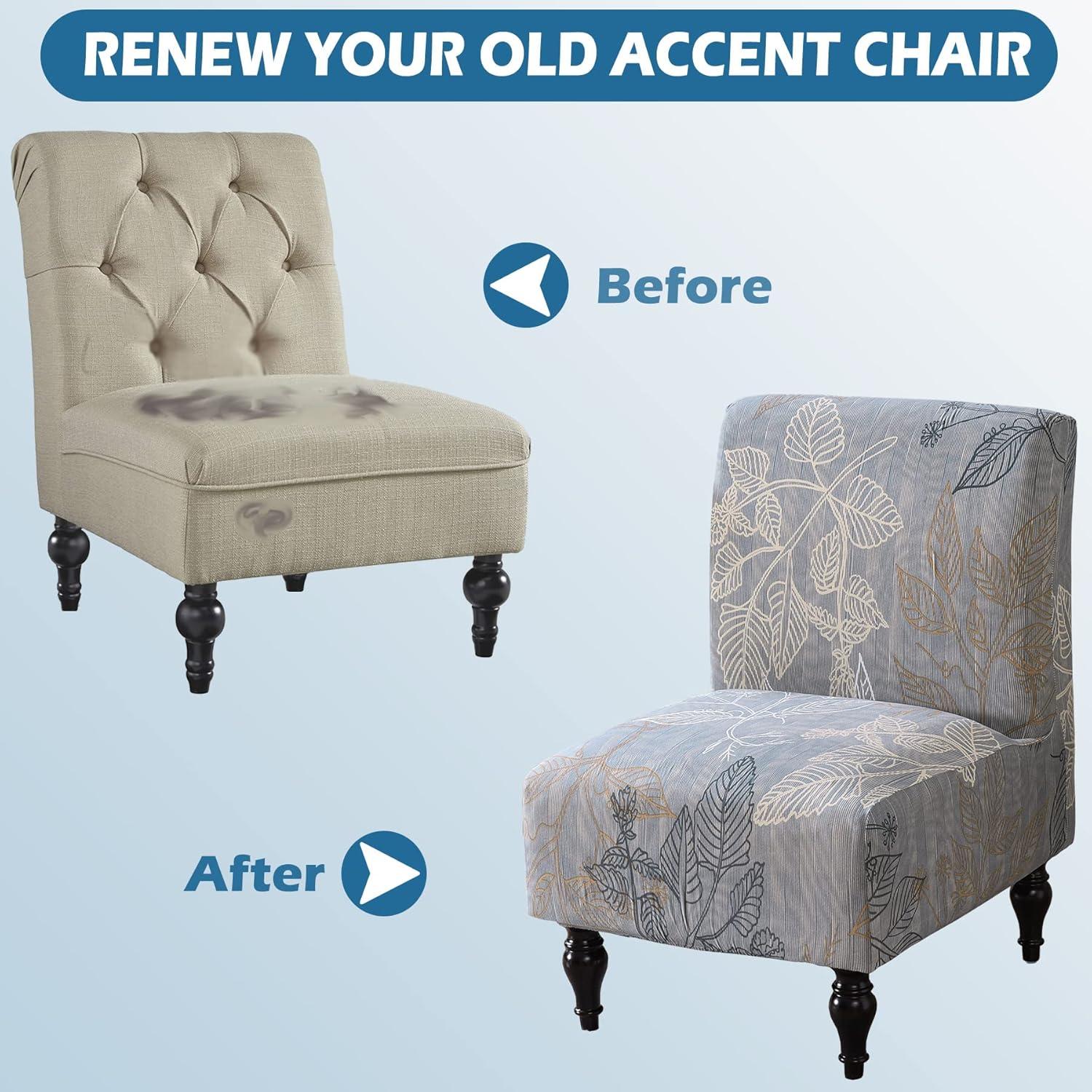 Funda de Silla Jusmate Ajustable Hojas Grises Antideslizante