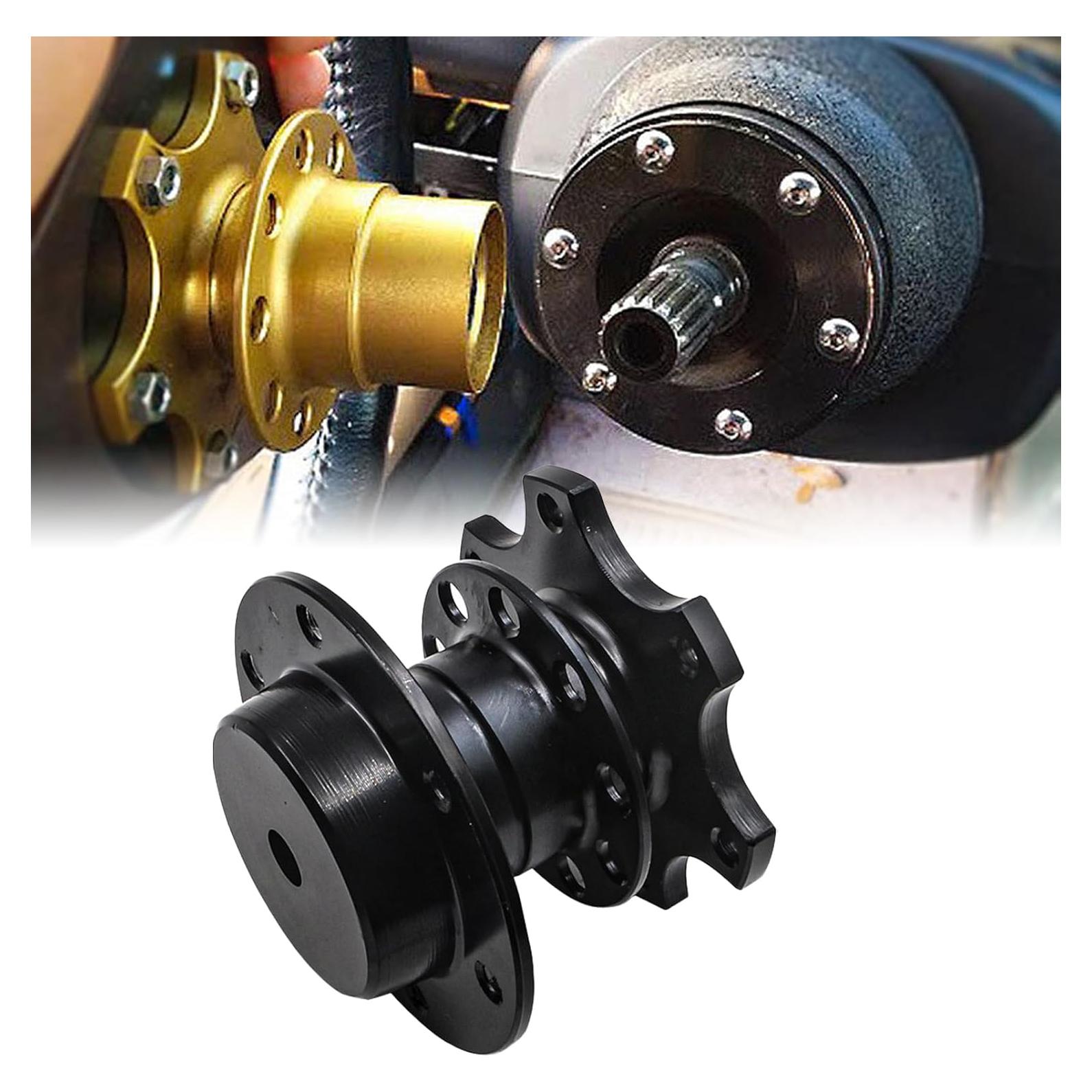 Adaptador de Volante Sodcay Universal 6 Agujeros Aluminio Negro