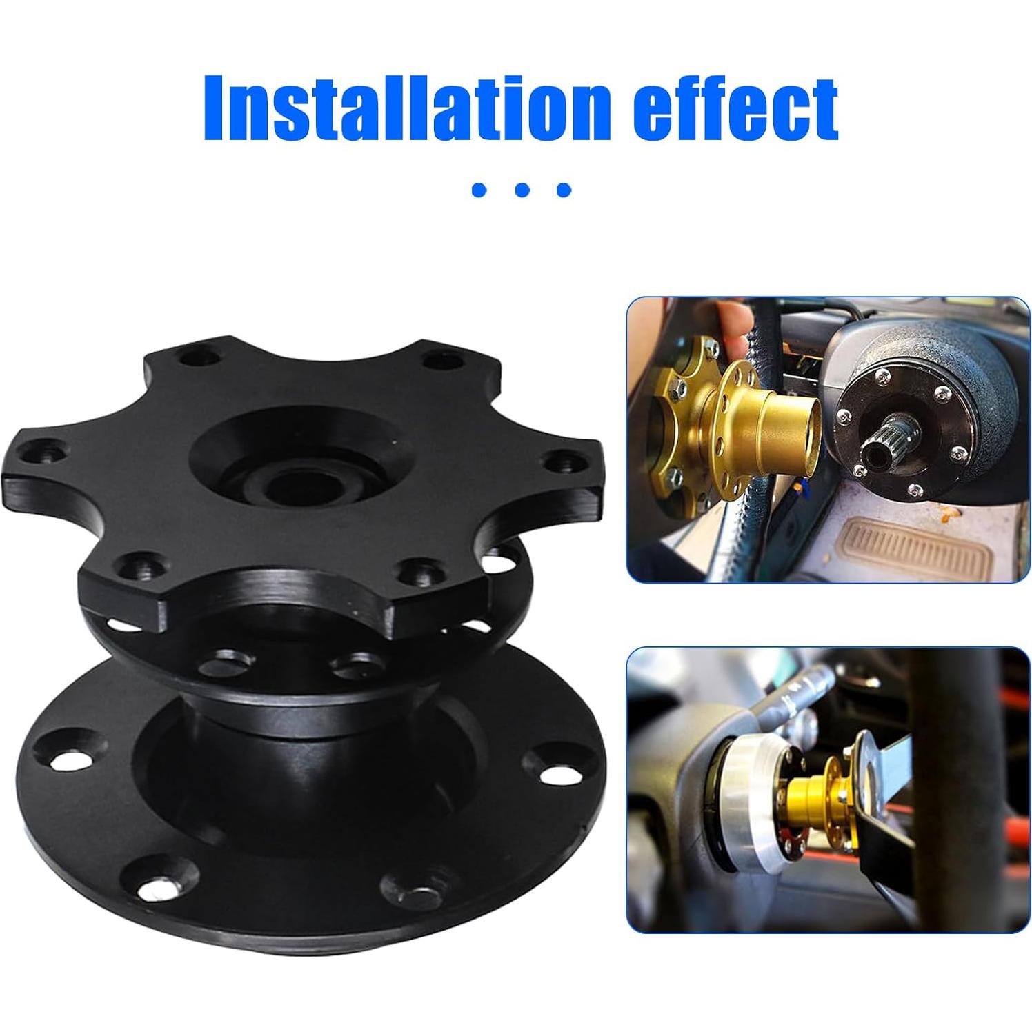 Adaptador de Volante Sodcay Universal 6 Agujeros Aluminio Negro