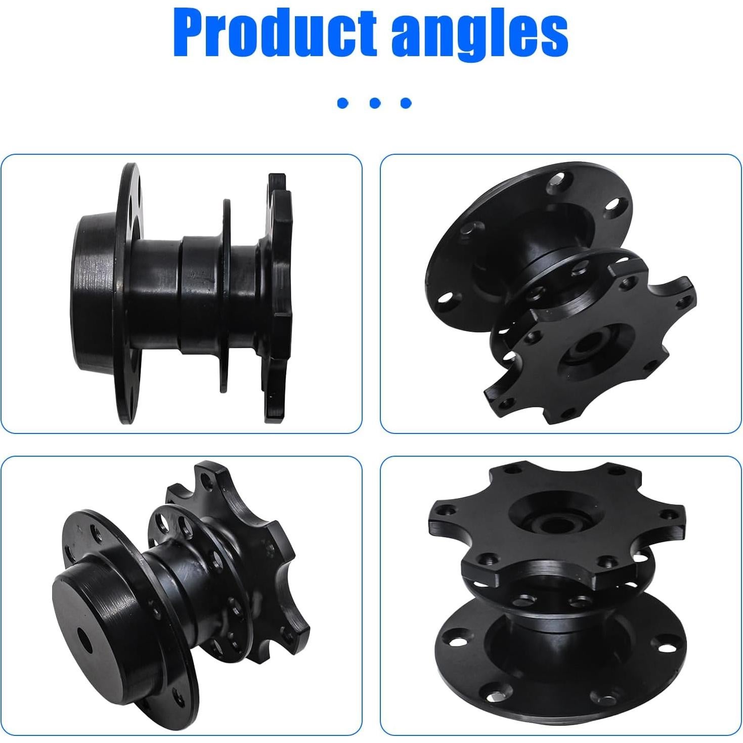 Adaptador de Volante Sodcay Universal 6 Agujeros Aluminio Negro