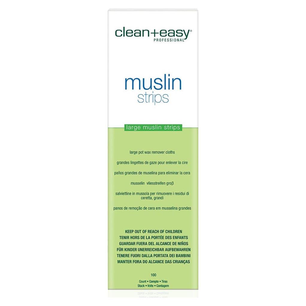 Tiras de Cera de Muselina Clean + Easy Grandes 100 Piezas