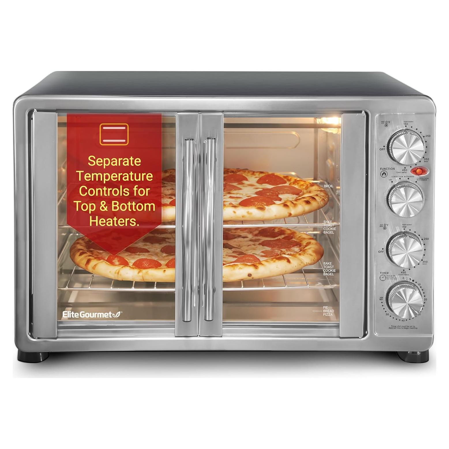 Horno de Convección Elite Gourmet ETO-4510M 45L Acero Inoxidable