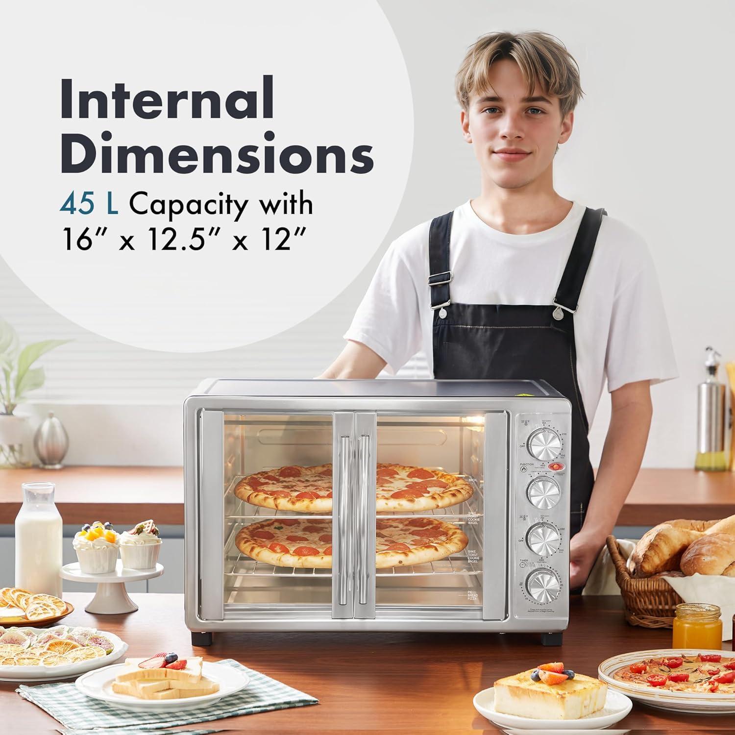 Horno de Convección Elite Gourmet ETO-4510M 45L Acero Inoxidable