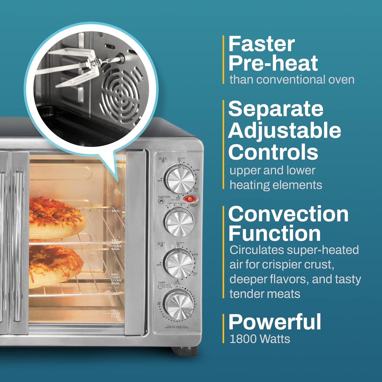 Horno de Convección Elite Gourmet ETO-4510M 45L Acero Inoxidable