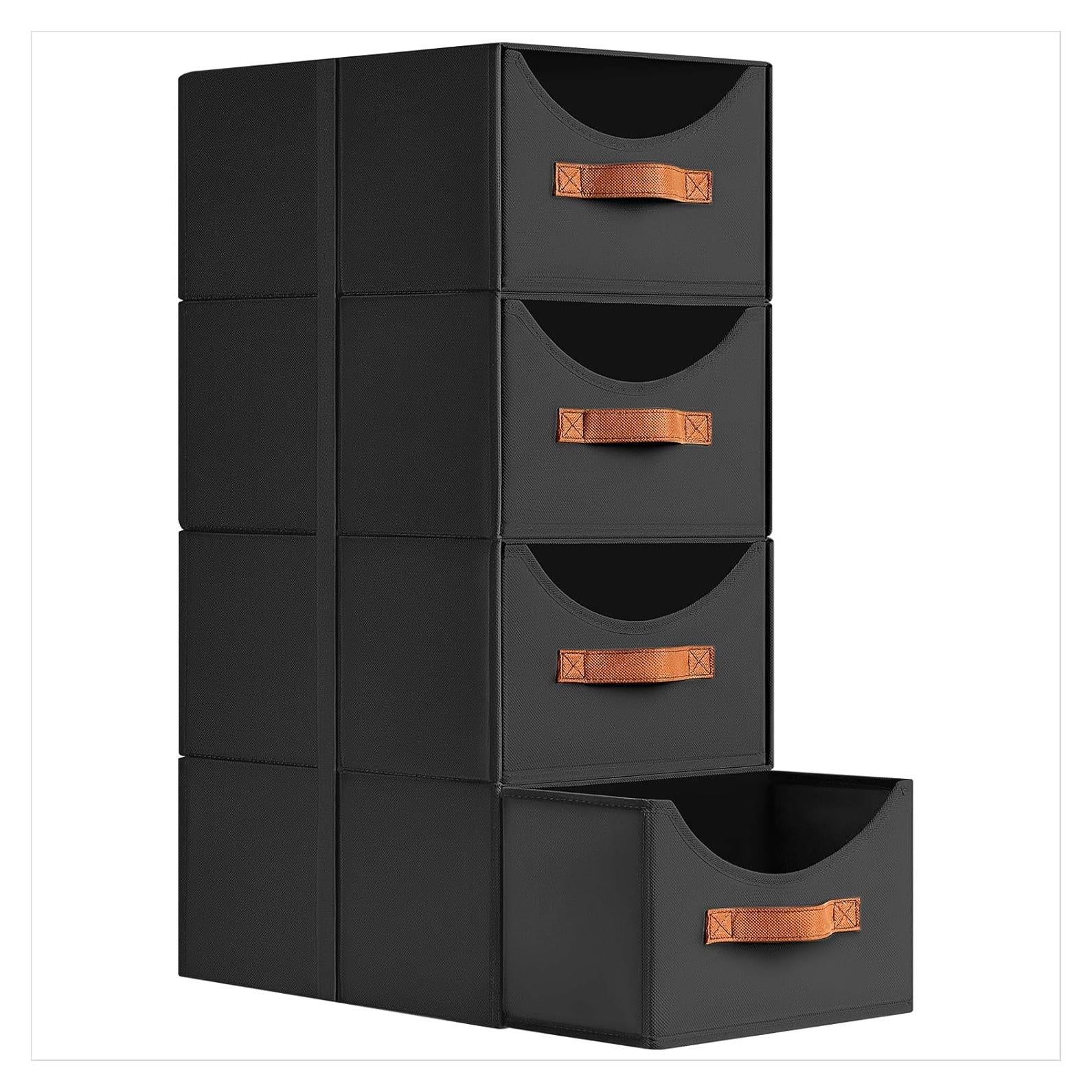 Cajones de Almacenamiento Apilables Homsorout 4 Piezas Negro