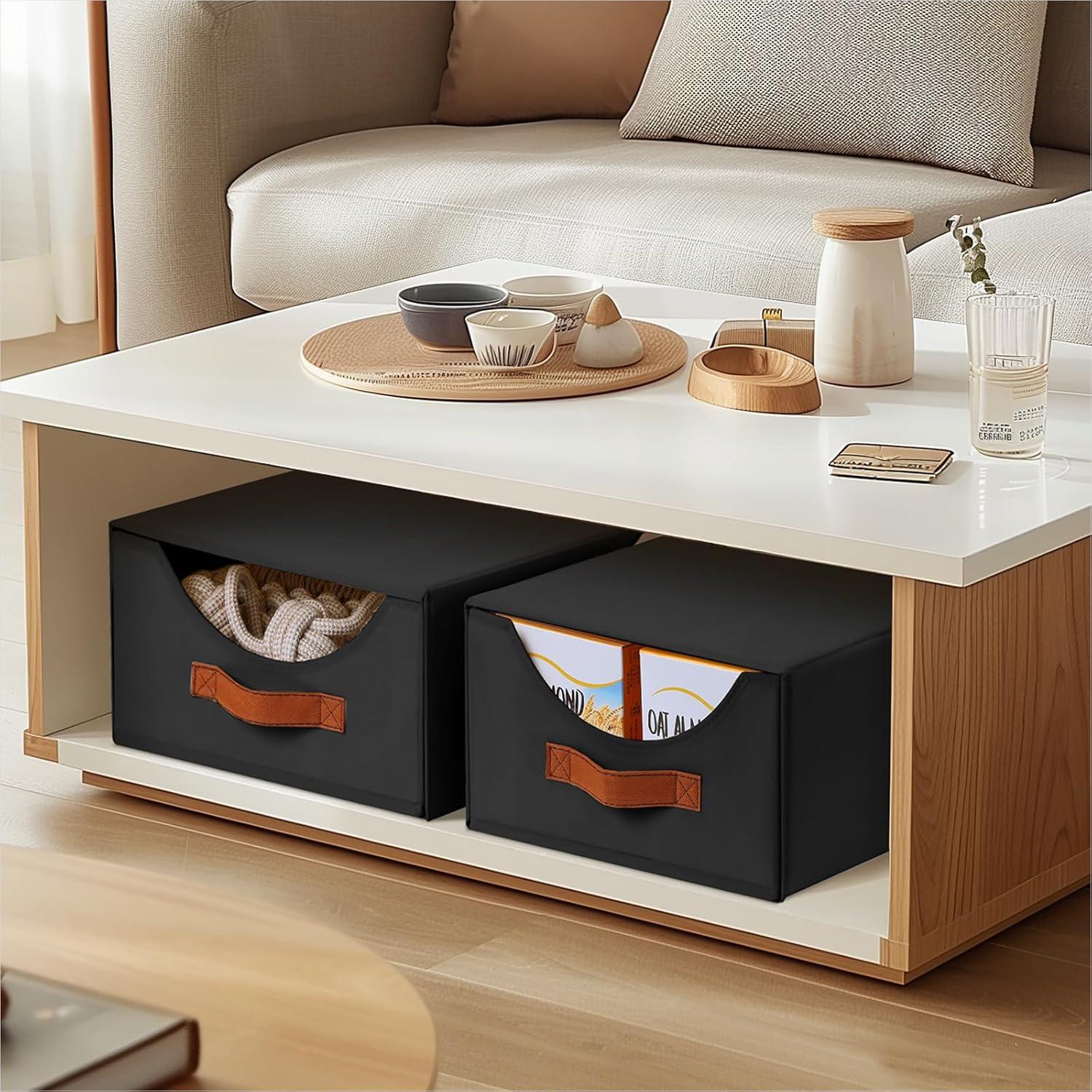 Cajones de Almacenamiento Apilables Homsorout 4 Piezas Negro