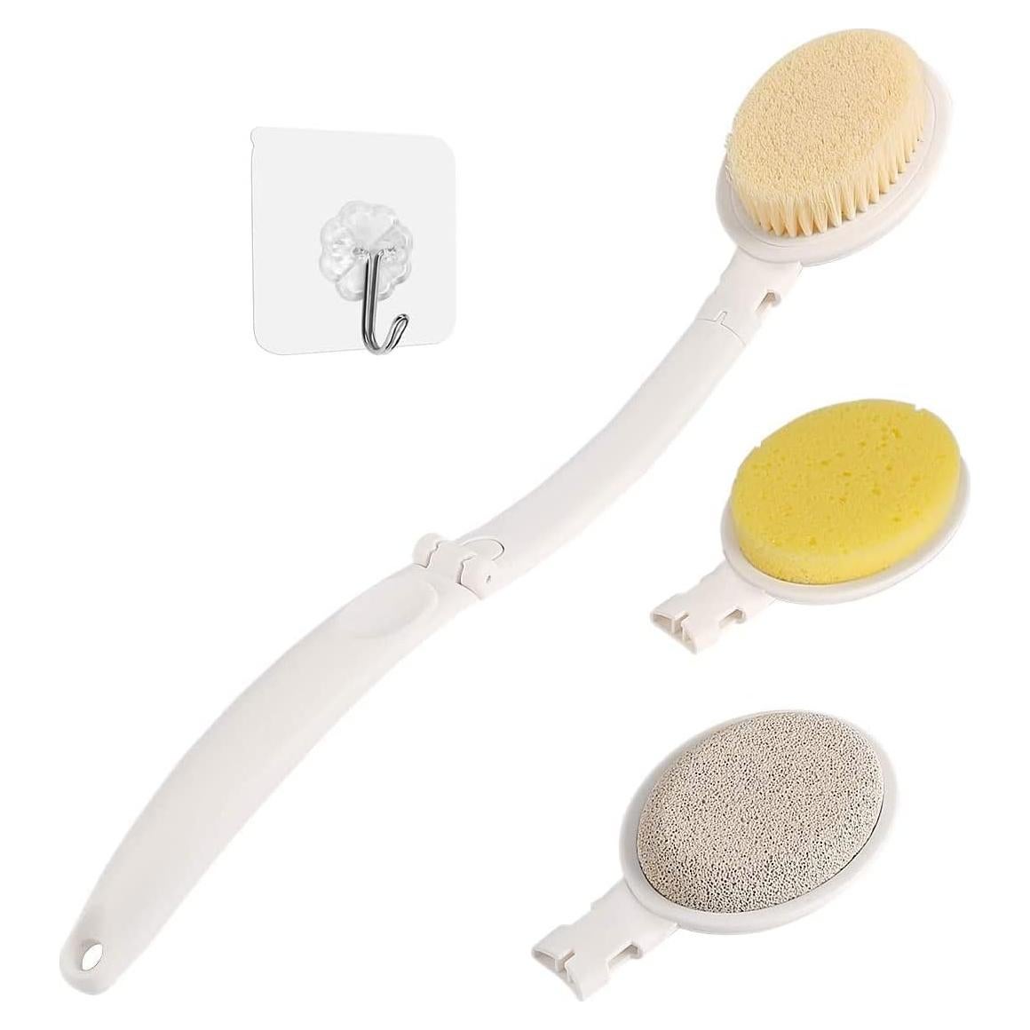 Cepillo de Ducha LFJ 48 cm 3 en 1 con Mango Largo Blanco