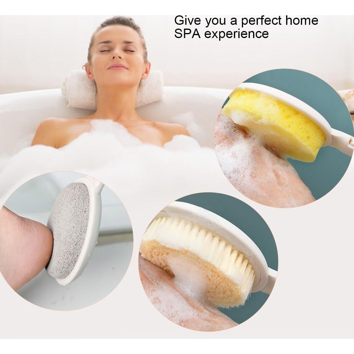 Cepillo de Ducha LFJ 48 cm 3 en 1 con Mango Largo Blanco