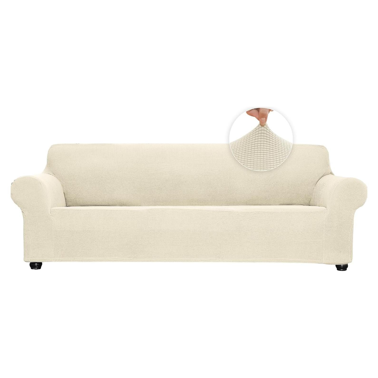 Funda de Sofá Grande Qubjus Beige Antideslizante Lavable