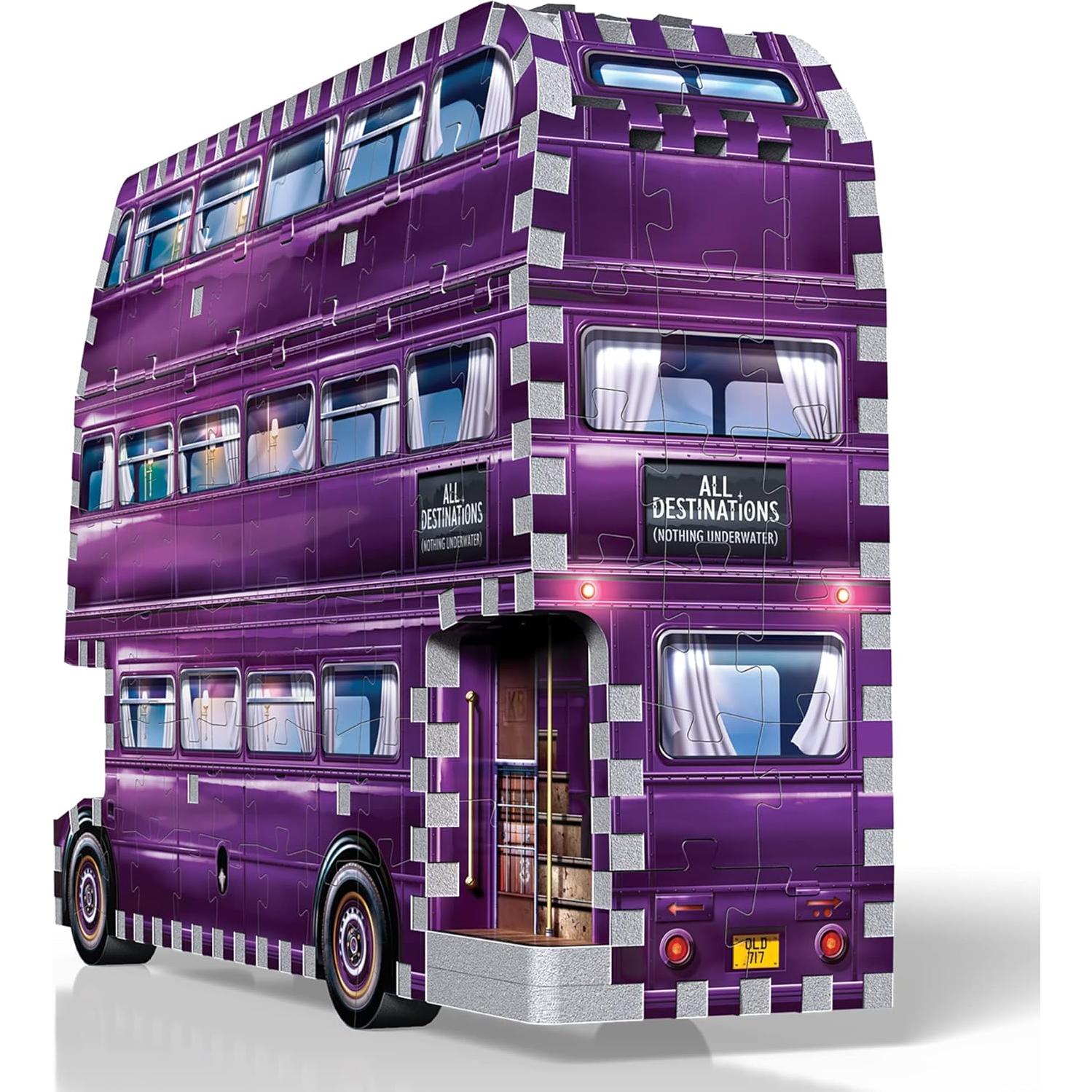 Wrebbit3D Harry Potter 3D Puzzle Model of The Knight Bus | 280 Jigsaw Puzzle Pieces | Build and Journey Through The Wizarding World