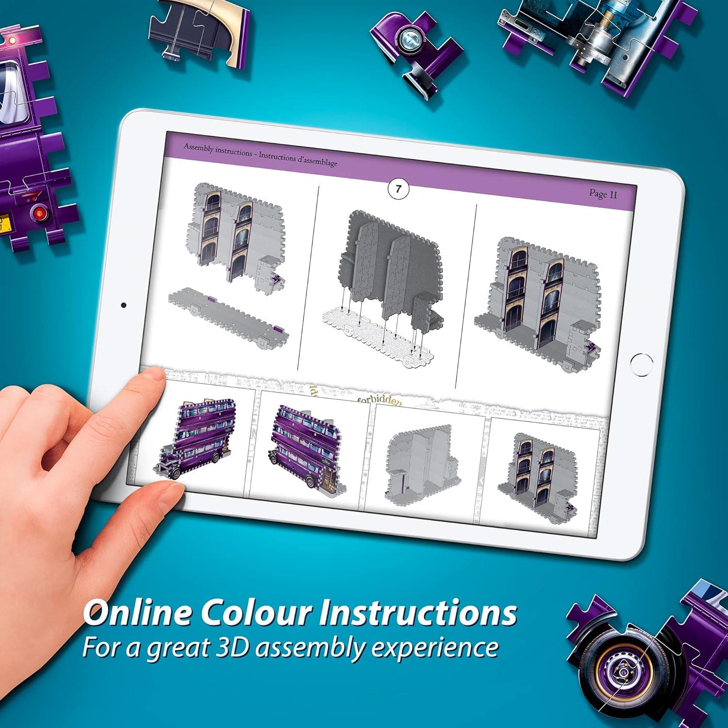 Wrebbit3D Harry Potter 3D Puzzle Model of The Knight Bus | 280 Jigsaw Puzzle Pieces | Build and Journey Through The Wizarding World